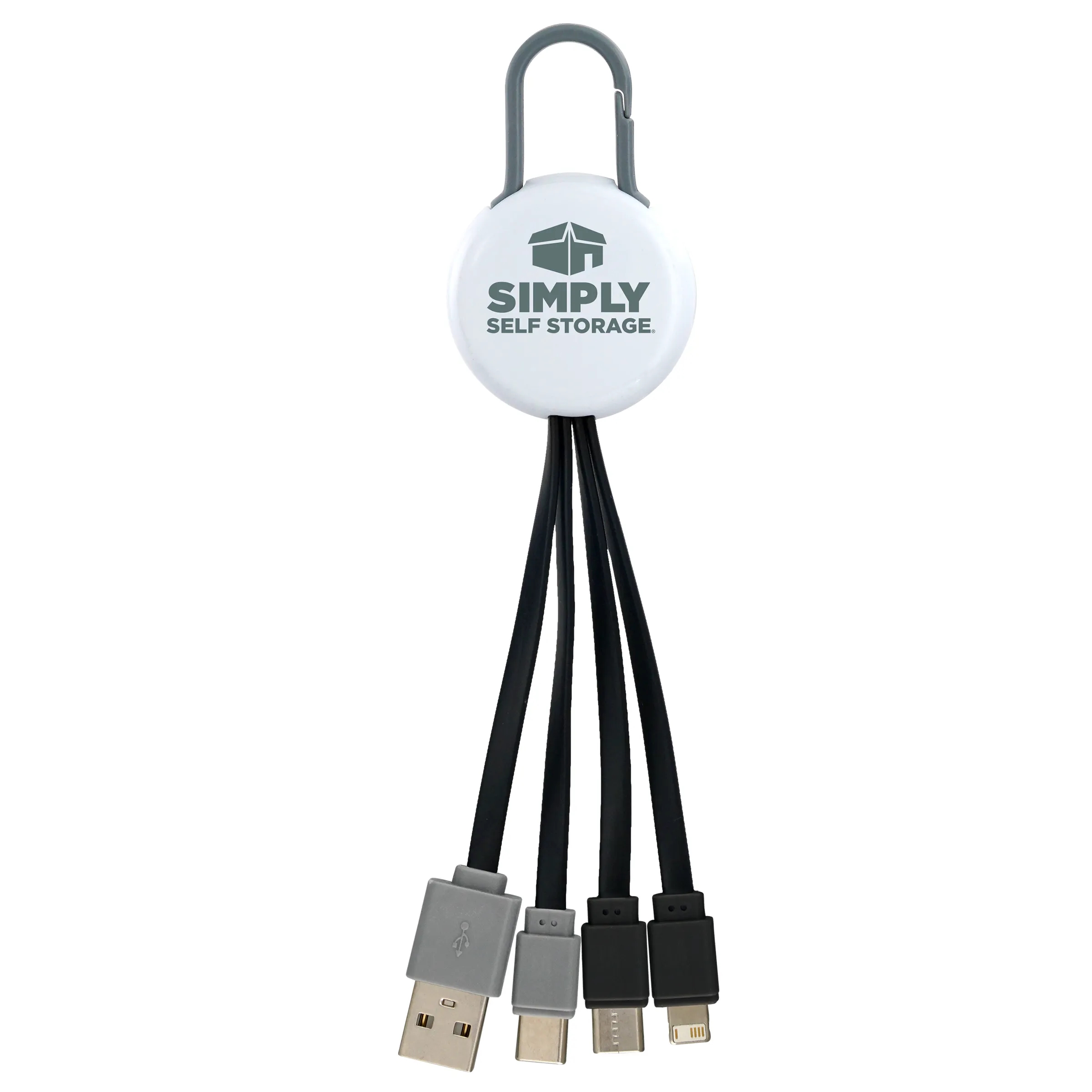 WHITE COLORFUL CLIP DUAL INPUT 3 IN 1 CHARGING CABLE 6