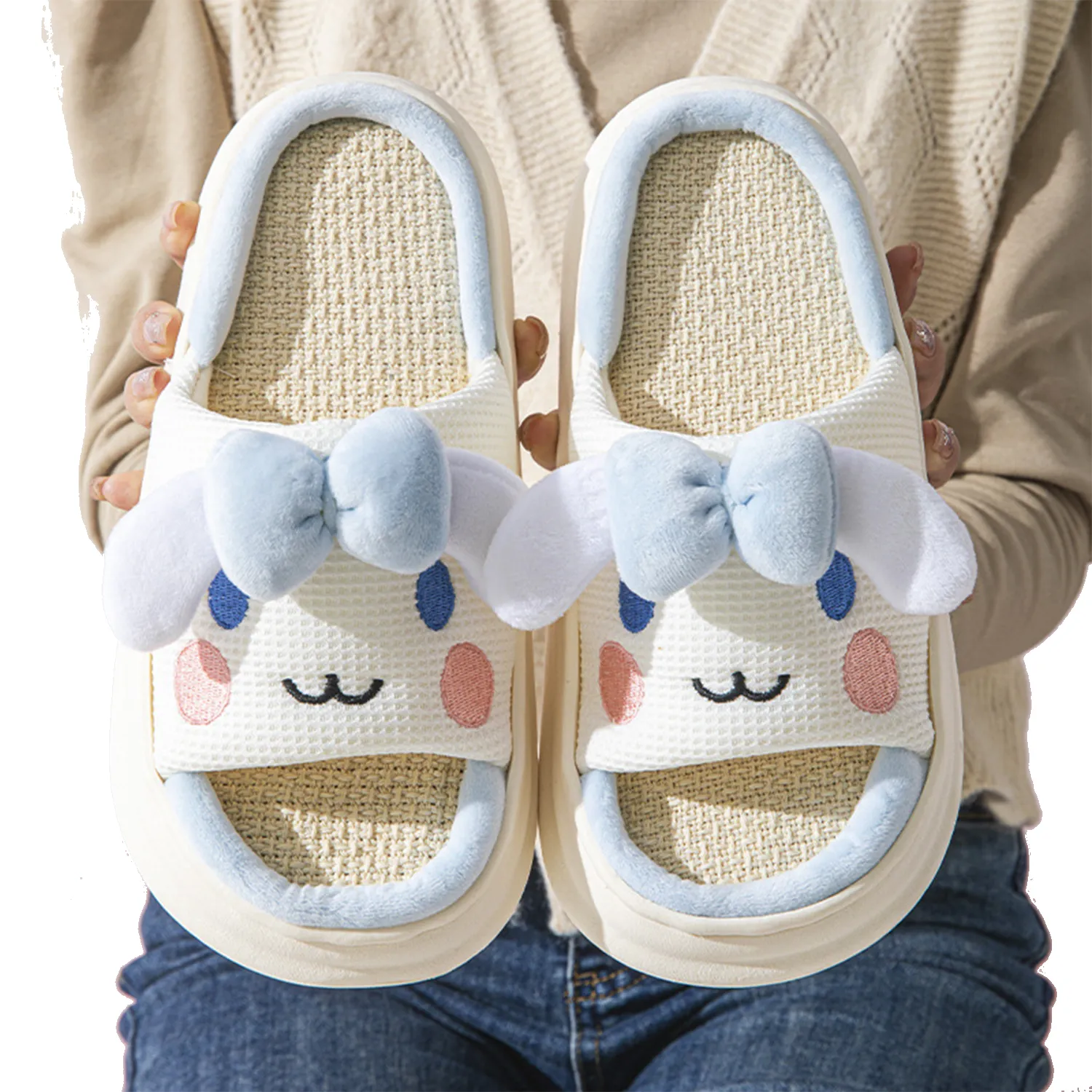 Cartoon Linen Women's Slippers 2