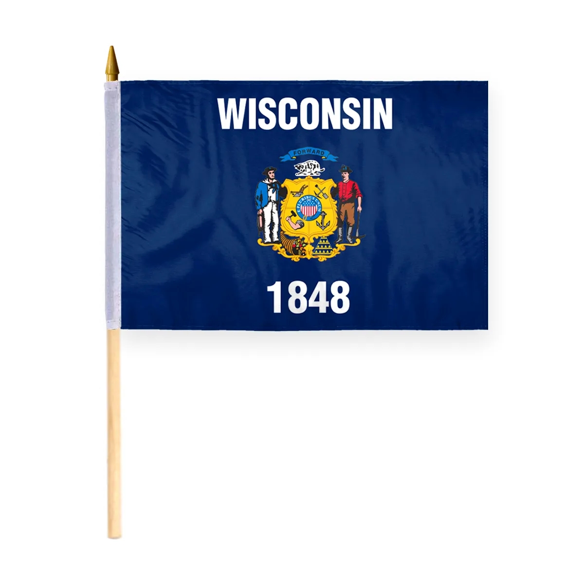 4"x6" & 12"x18'' Wisconsin ePoly Printed Stick Flags 1