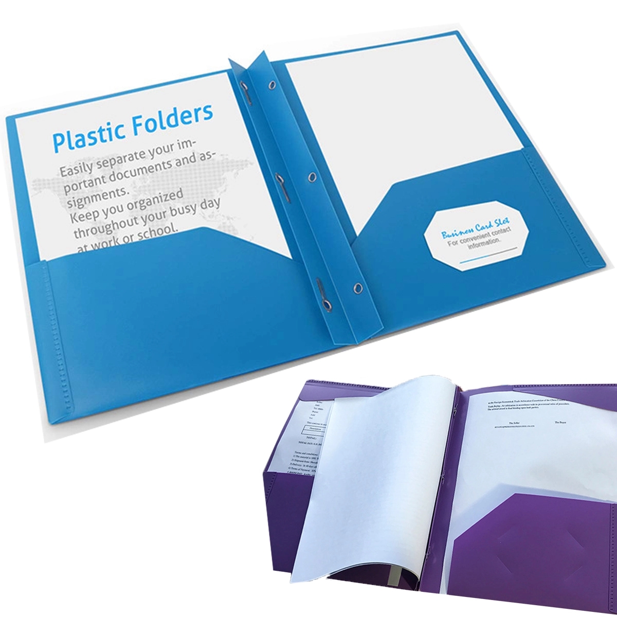 Plastic Pockets Folders With Brads 4