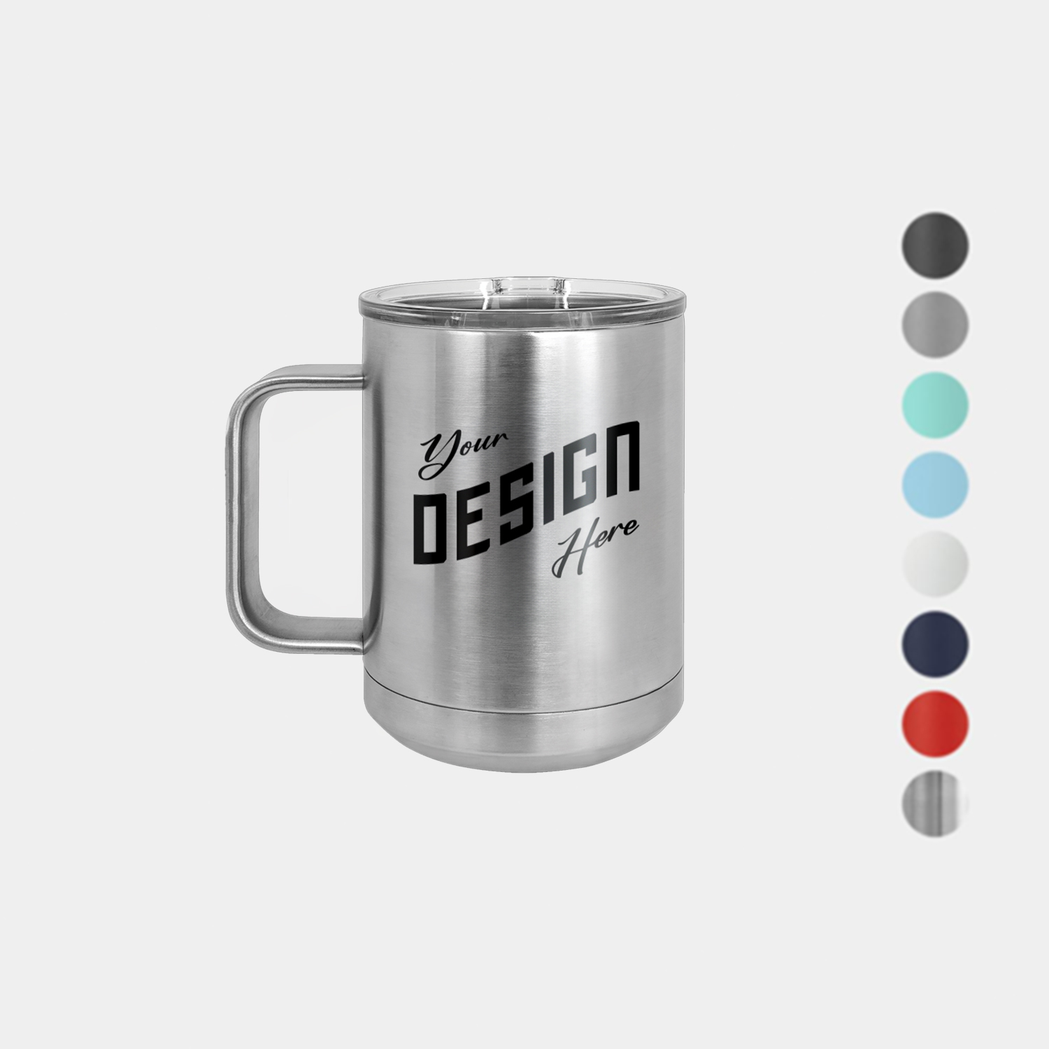 15 oz Polar Camel® Stainless Steel Insulated Coffee Mug w/ Slider Lid 1