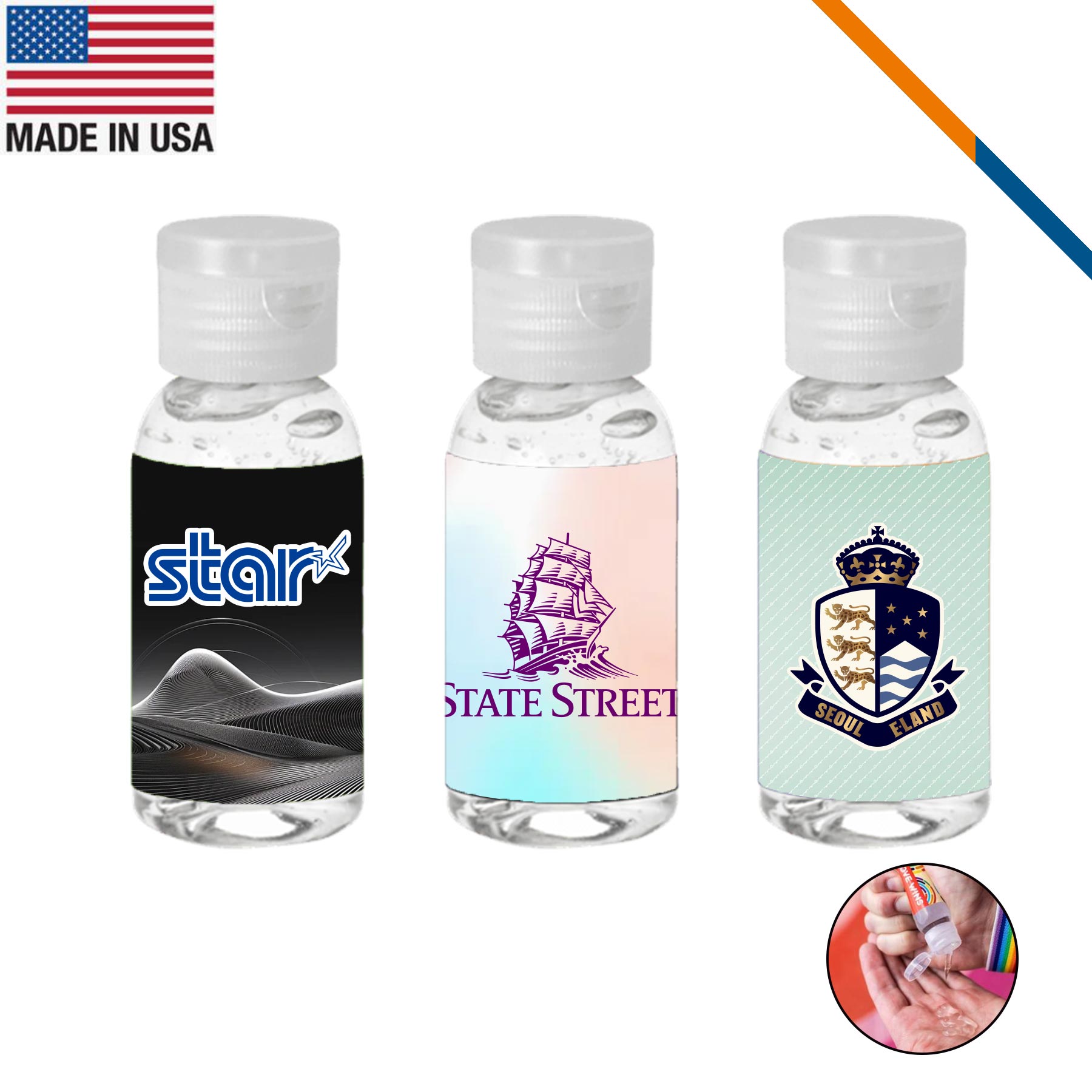 SanGo Clear Sanitizer In Round Bottle - 1 OZ. 3
