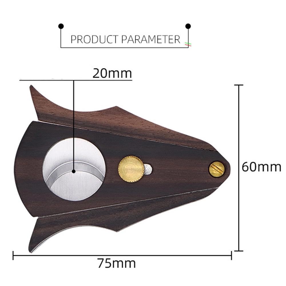 Wood Stainless Steel Cigar Cutter With Lock System 2