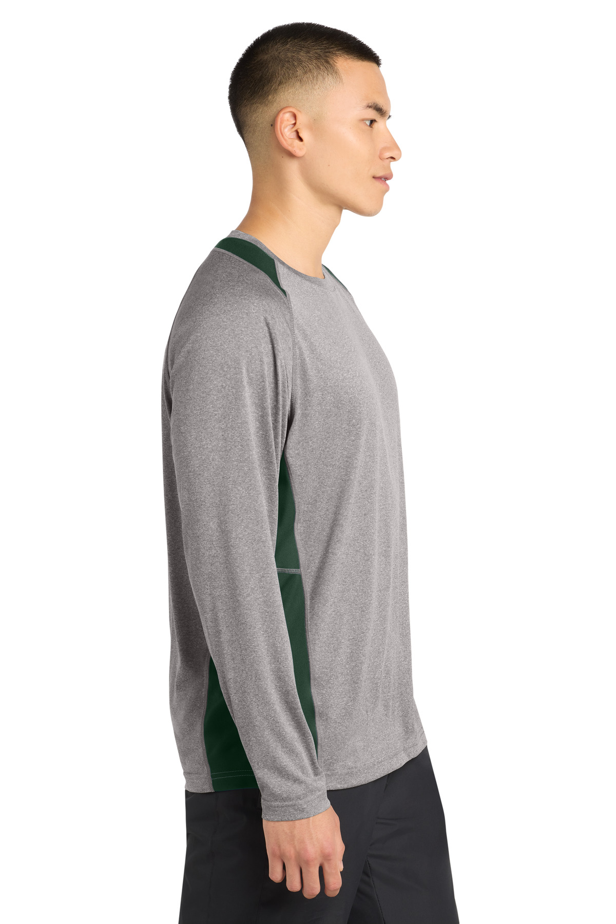 Sport-Tek Long Sleeve Heather Colorblock Contender Tee. ST361LS 35