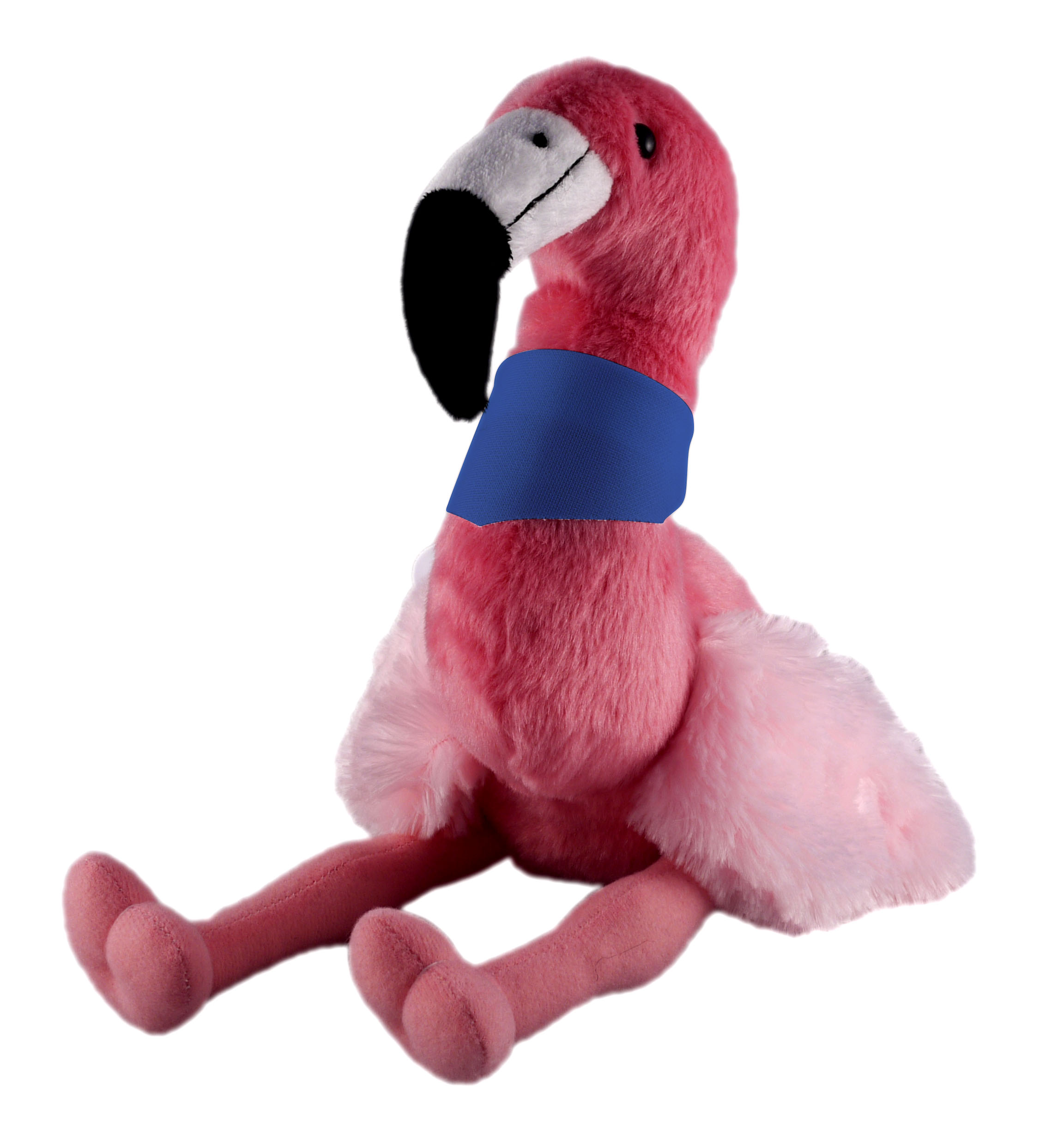 Soft Plush Sitting Flamingo wearing a Bandana 2