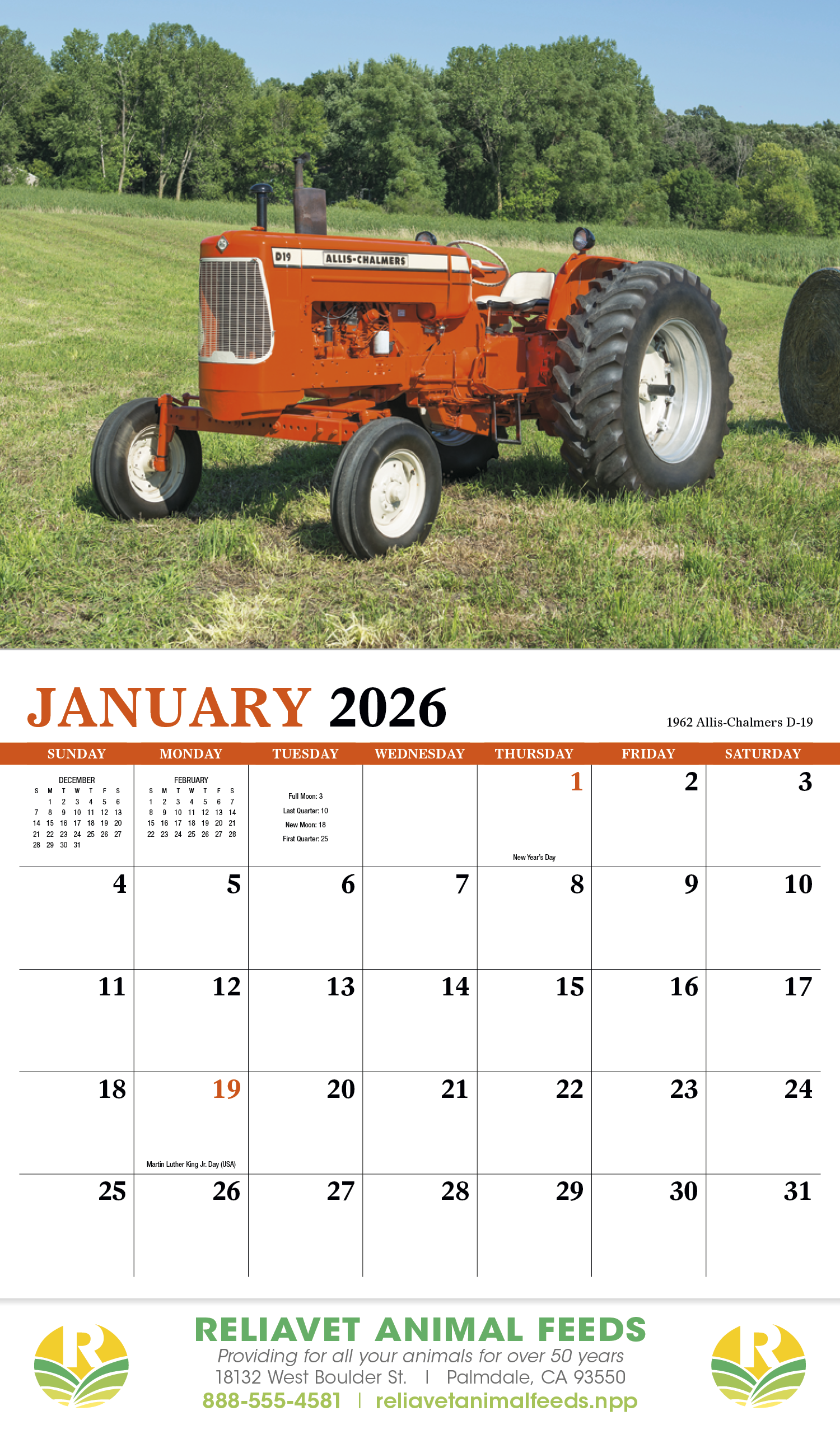 HotLine® Products Vintage Tractors Appointment Calendar - Stapled 26