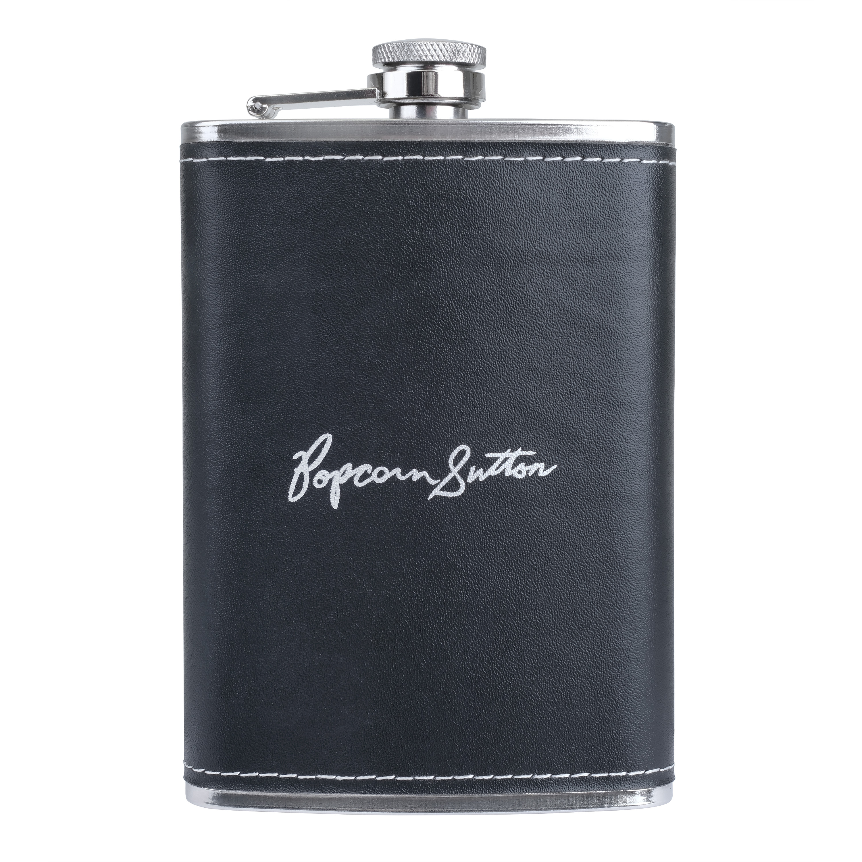 8 Oz. Leatherette Wrapped Flask, custom water bottle with logo imprint 3