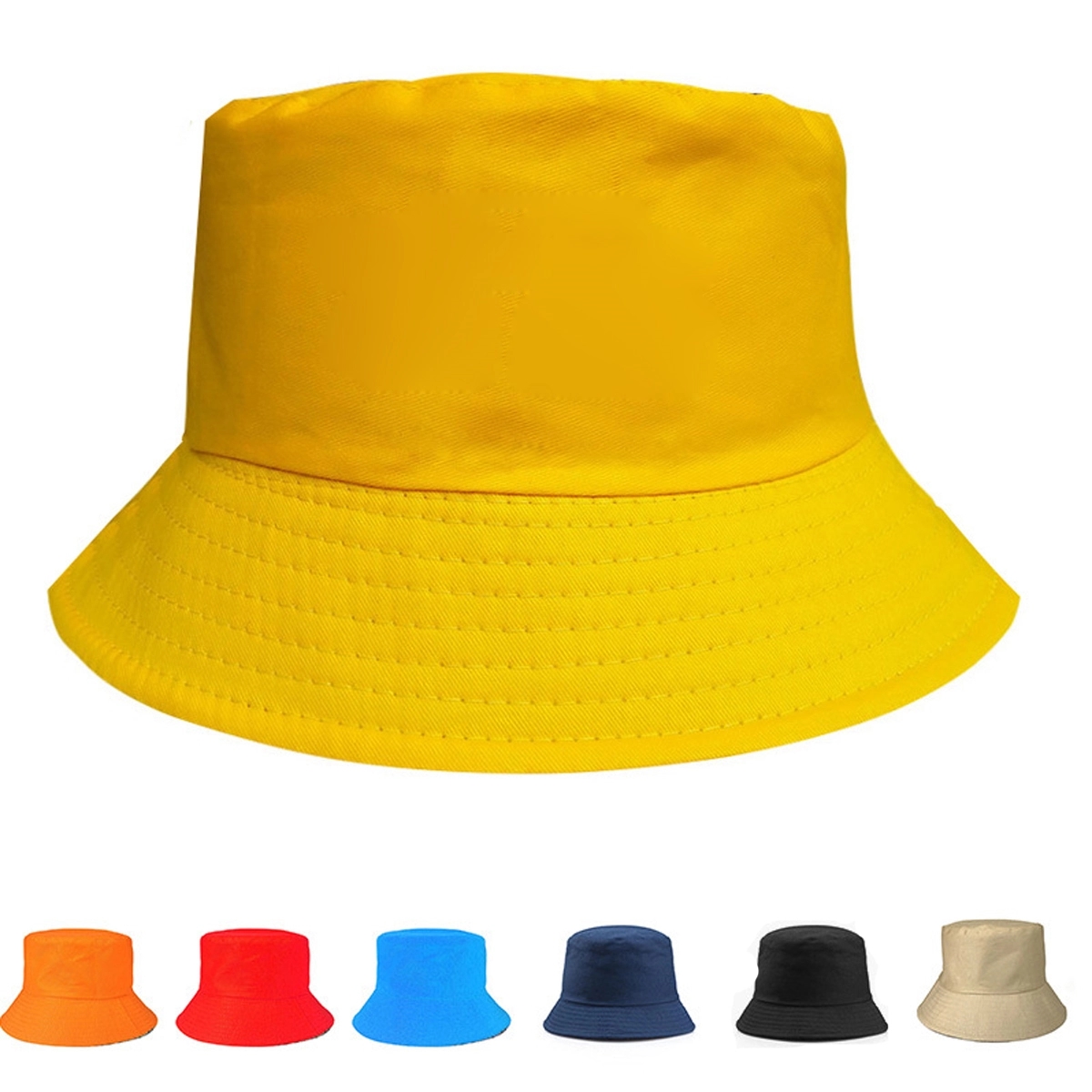 Cotton Bucket Hat Sun Plain Colors 5