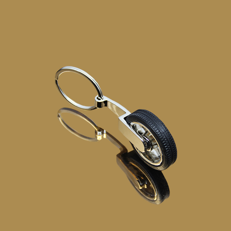 Creative Wheel Shape Metal Key Chain with Detachable Tyre 2