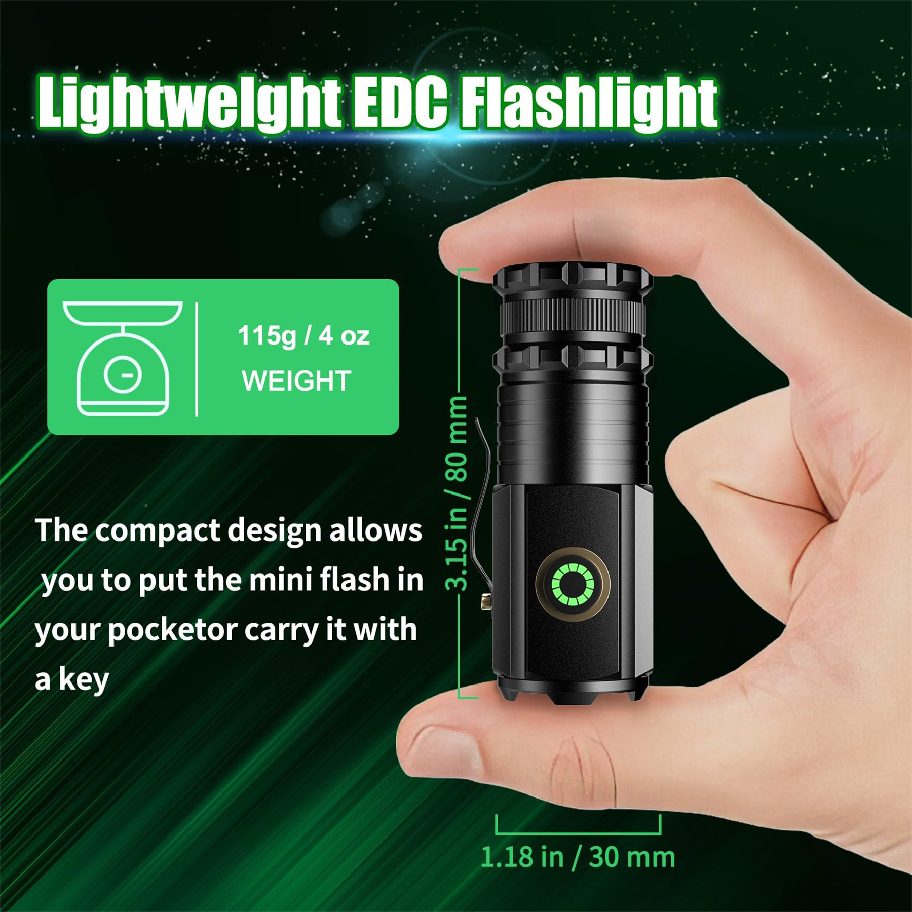 10000 Lumen EDC Rechargeable Mini Flashlight 2