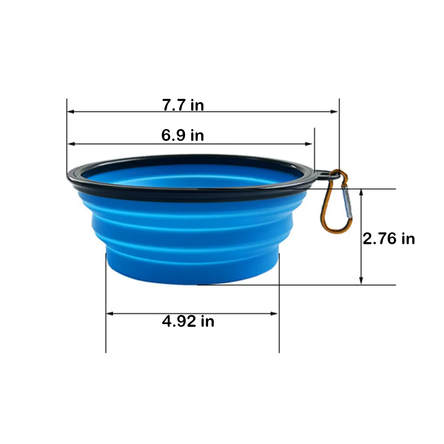 33.8oz Foldable Silicone Pet Bowl with Climbing Buckle, 2