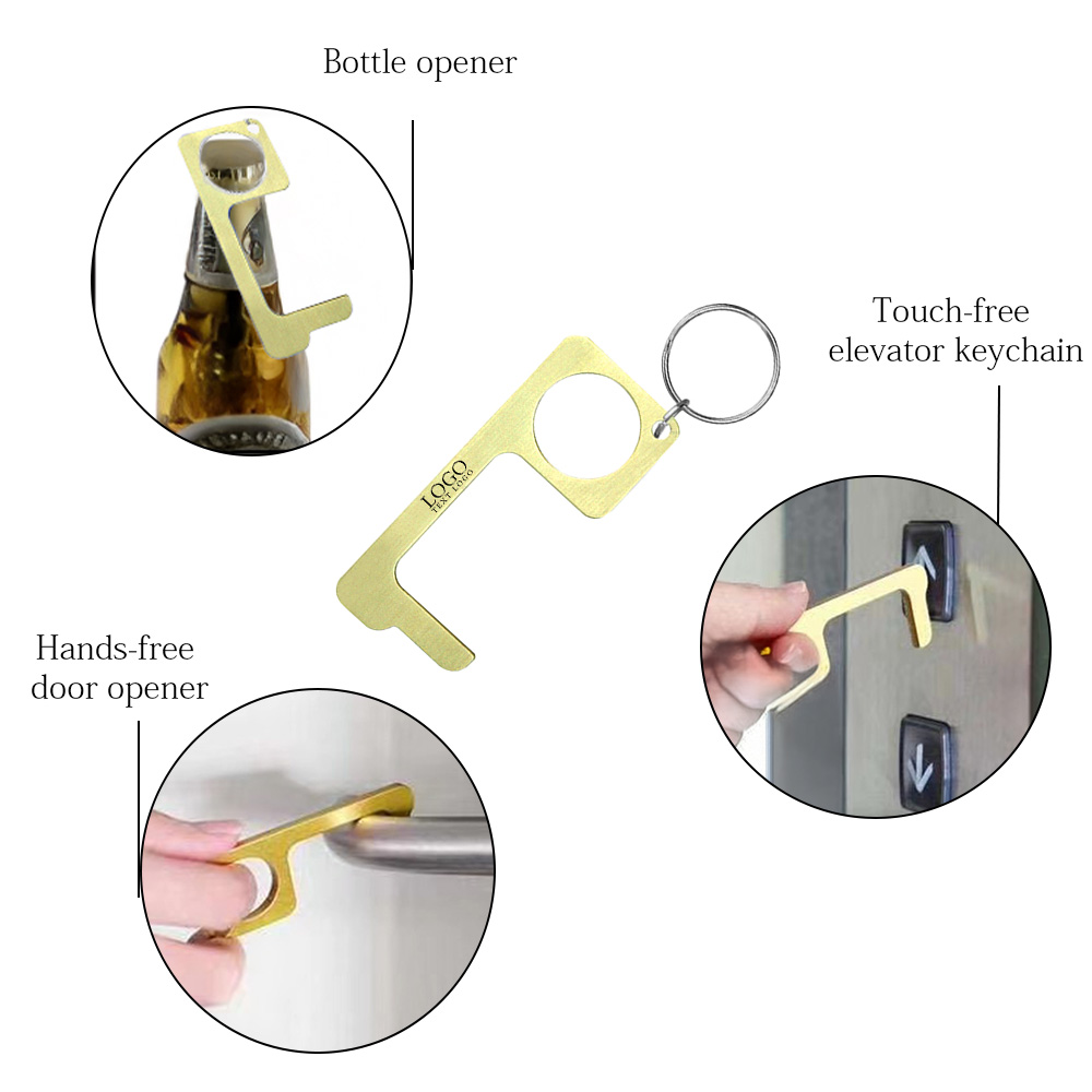 Stainless Steel No Touch Keychain Bottle Opener 1