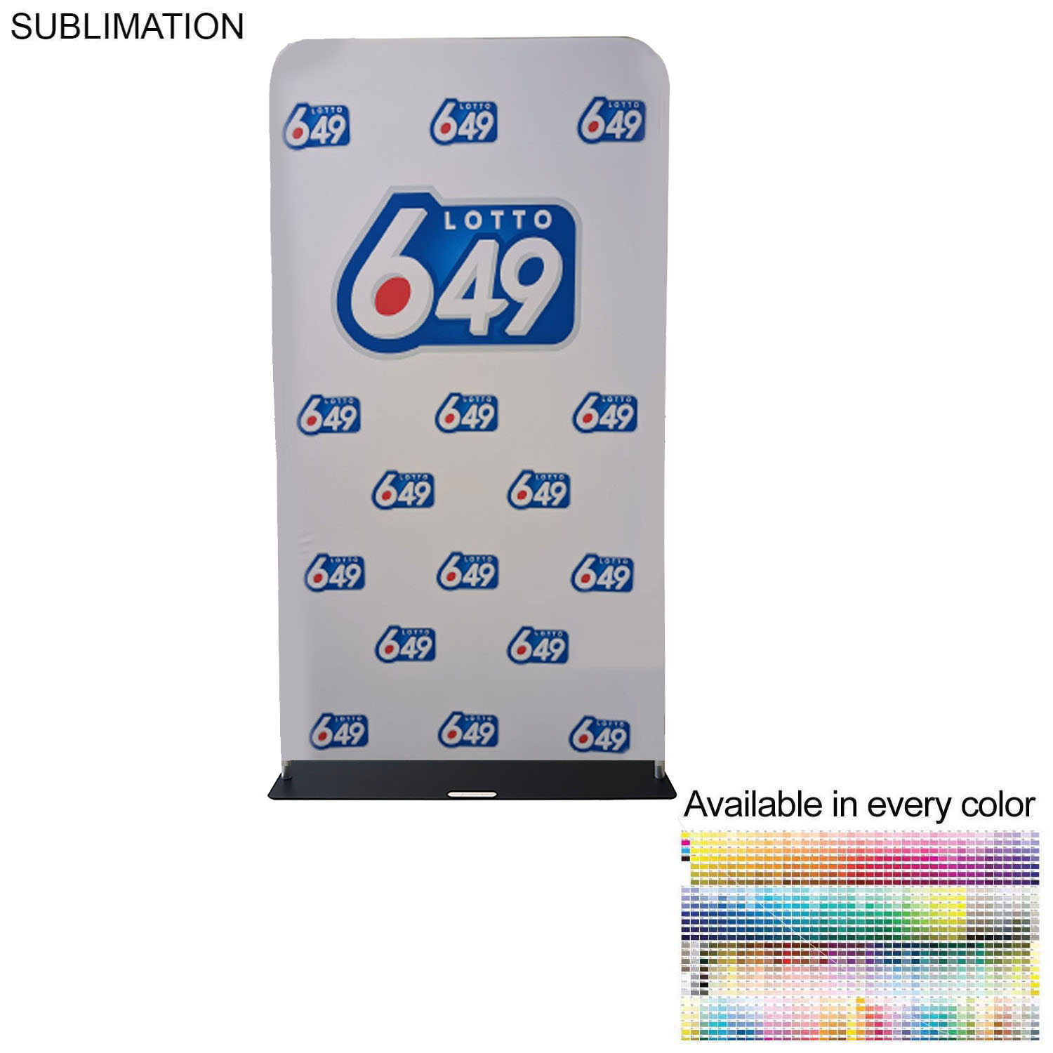 24 Hr Express Ship- 4'W x 90"H EuroFit Tension Fabric Banner with Steel Base, Graphics Double Sided 4