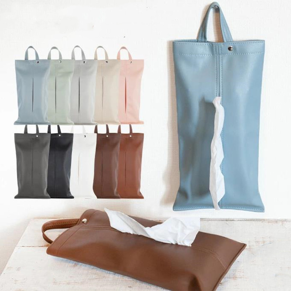 Car Back Seat Large Tissue Storage Bag Hanging 8