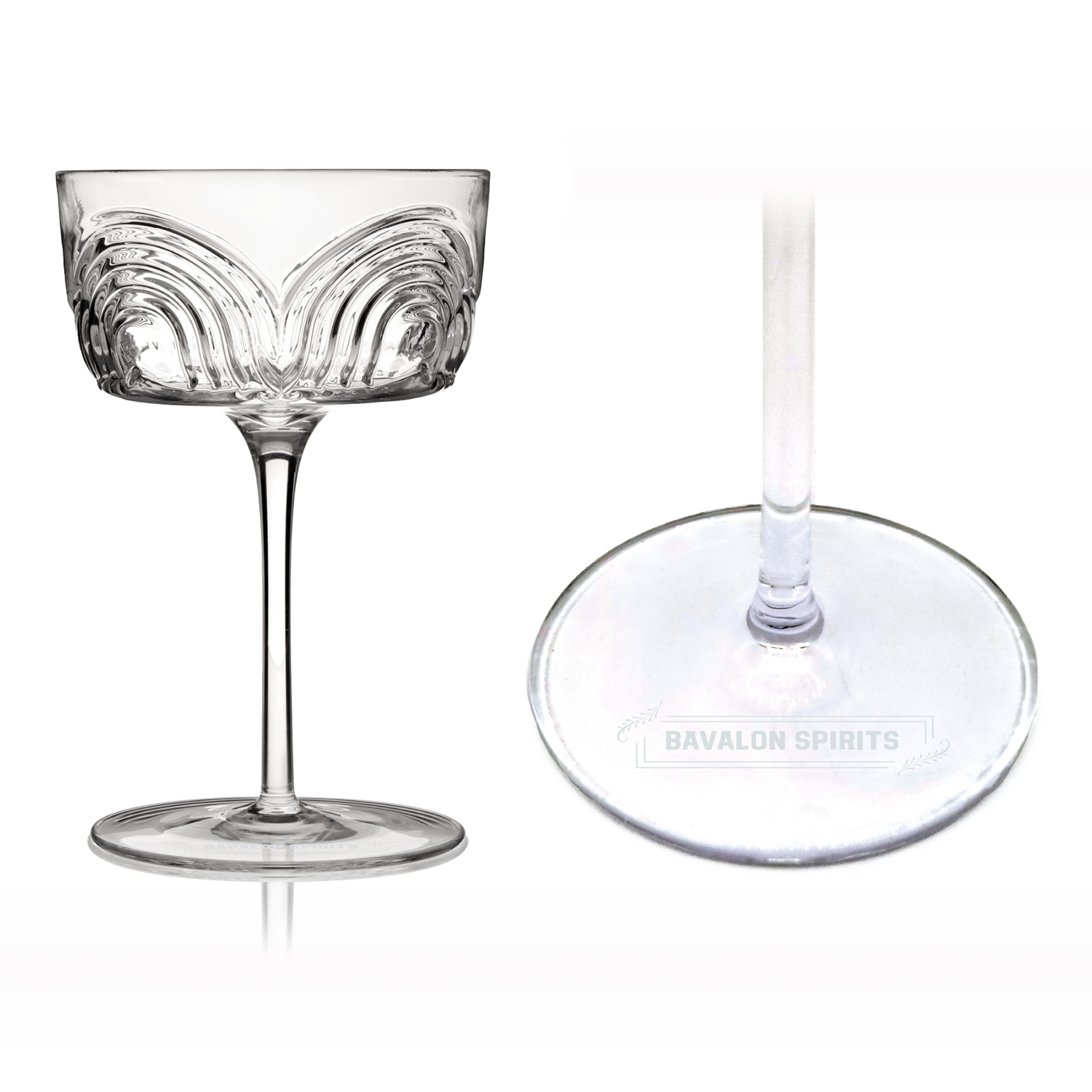 Viski® Deco Beau Crystal Coupe, set of 2 2