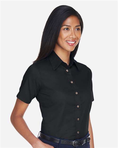 Women's Easy Blend™ Short Sleeve Twill Dress Shirt with Stain-Release - M500SW 24