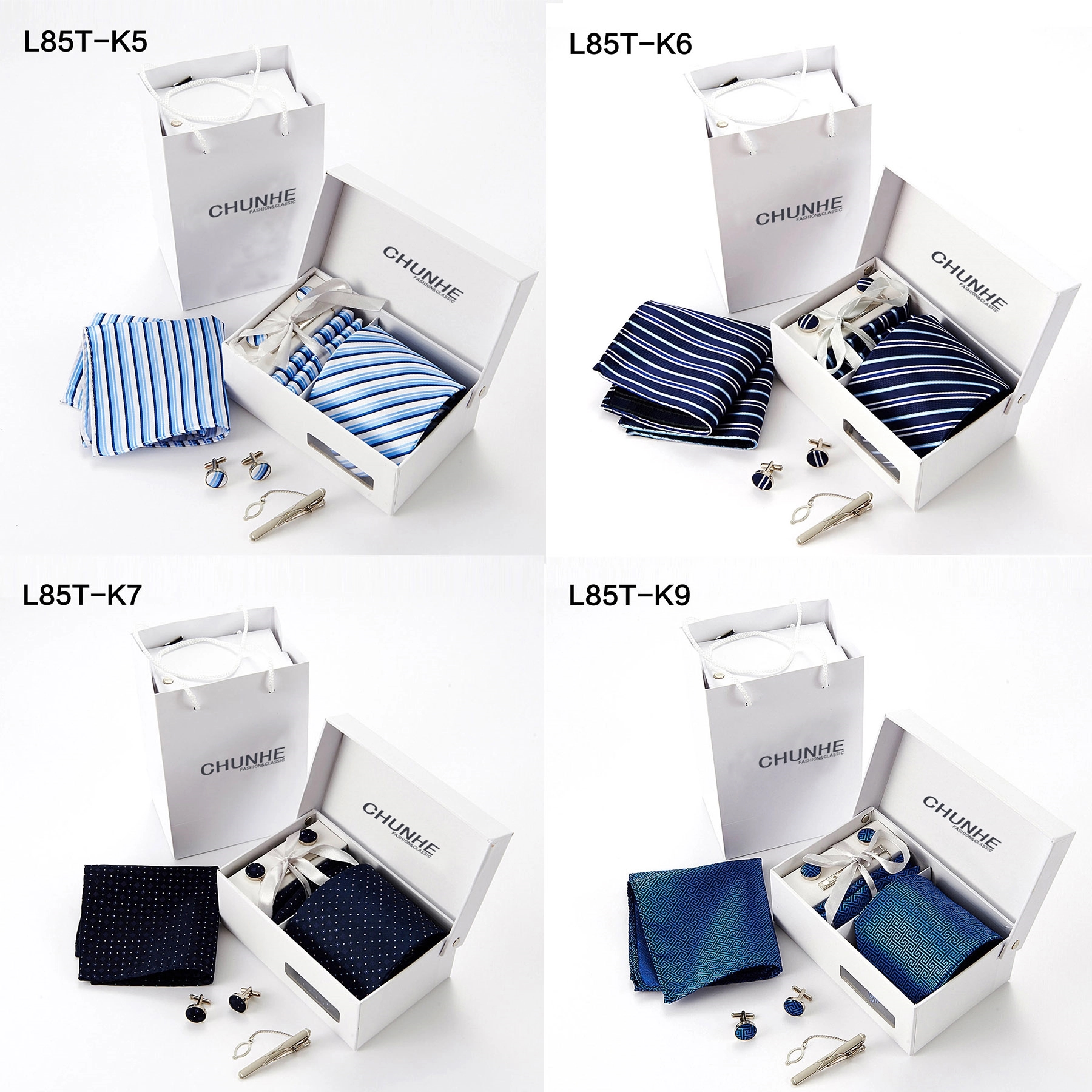 6 Piece Classic Men's Necktie Gift Set 6
