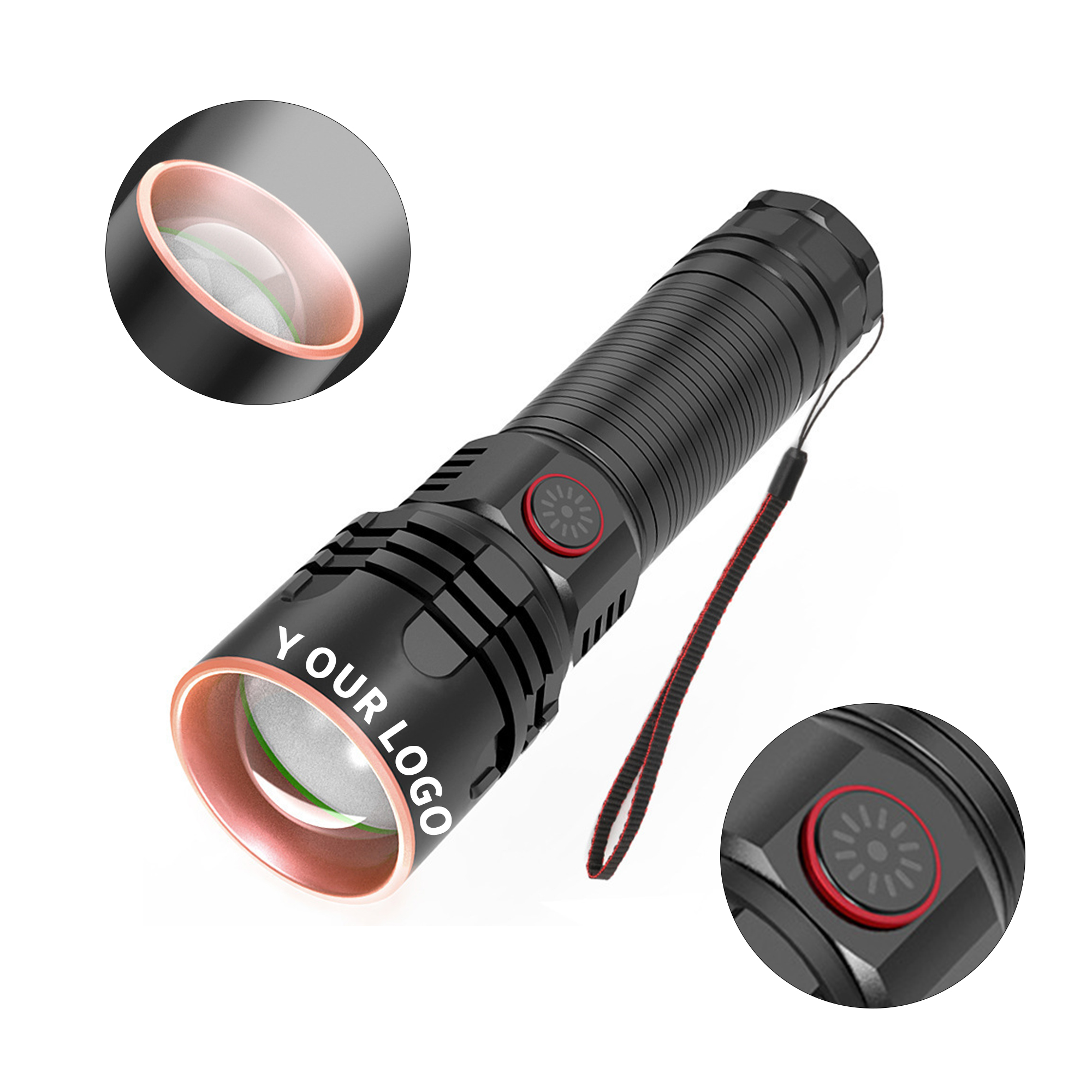 Aluminum Rechargeable Flashlight 5.94" with Zoom and Four Modes 1