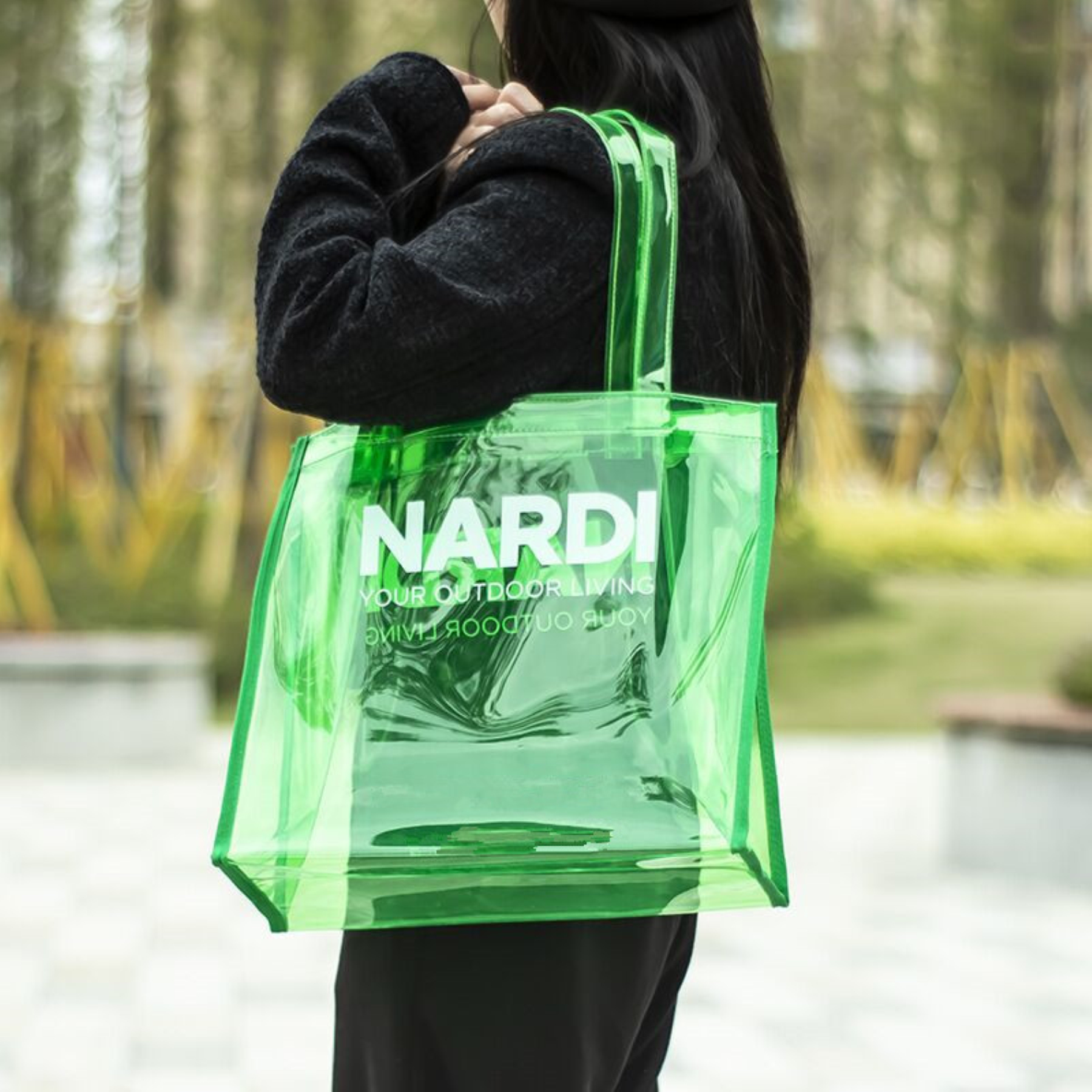 Clear Jelly Neon PVC Tote Handbag 1