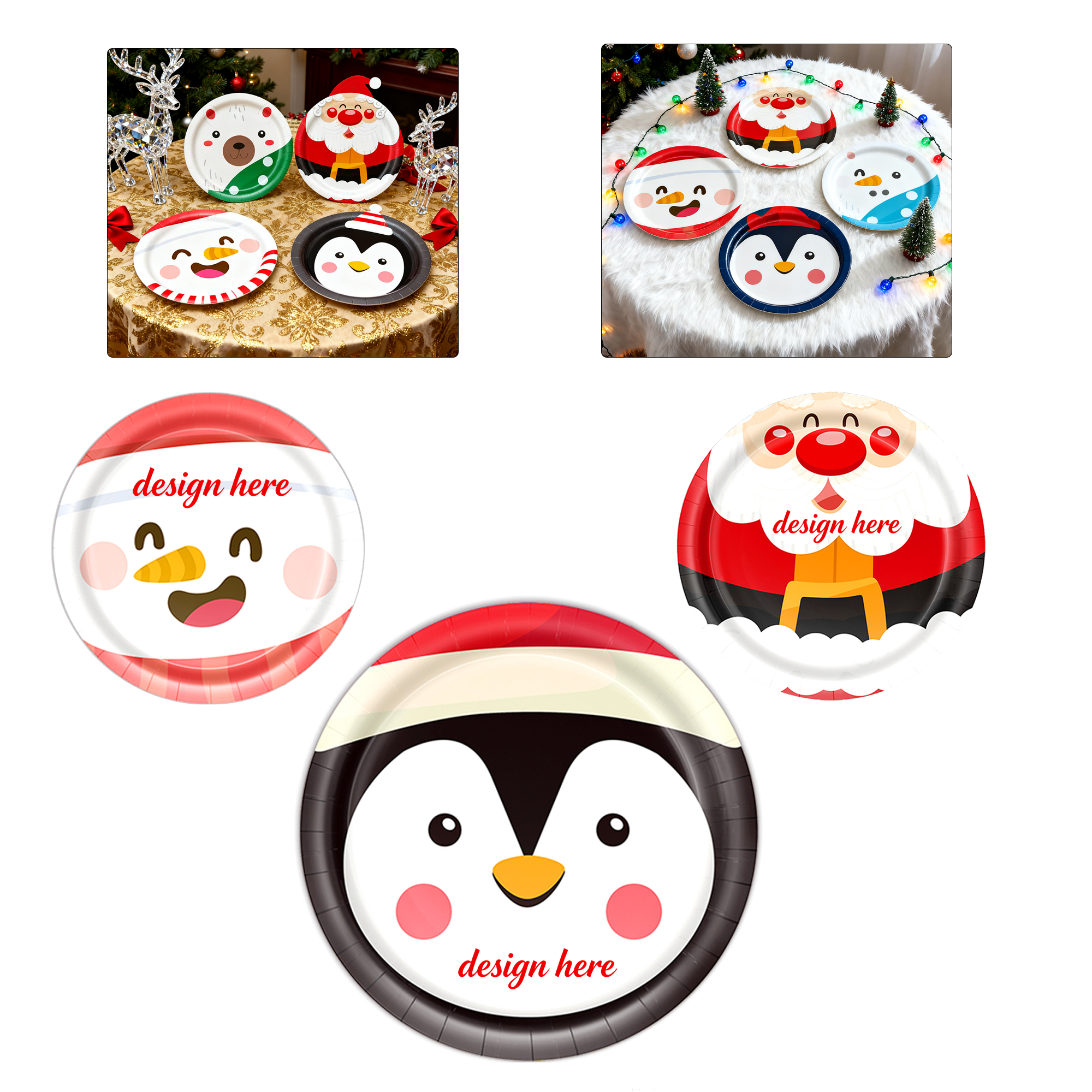 Christmas Party Plates Disposable 1