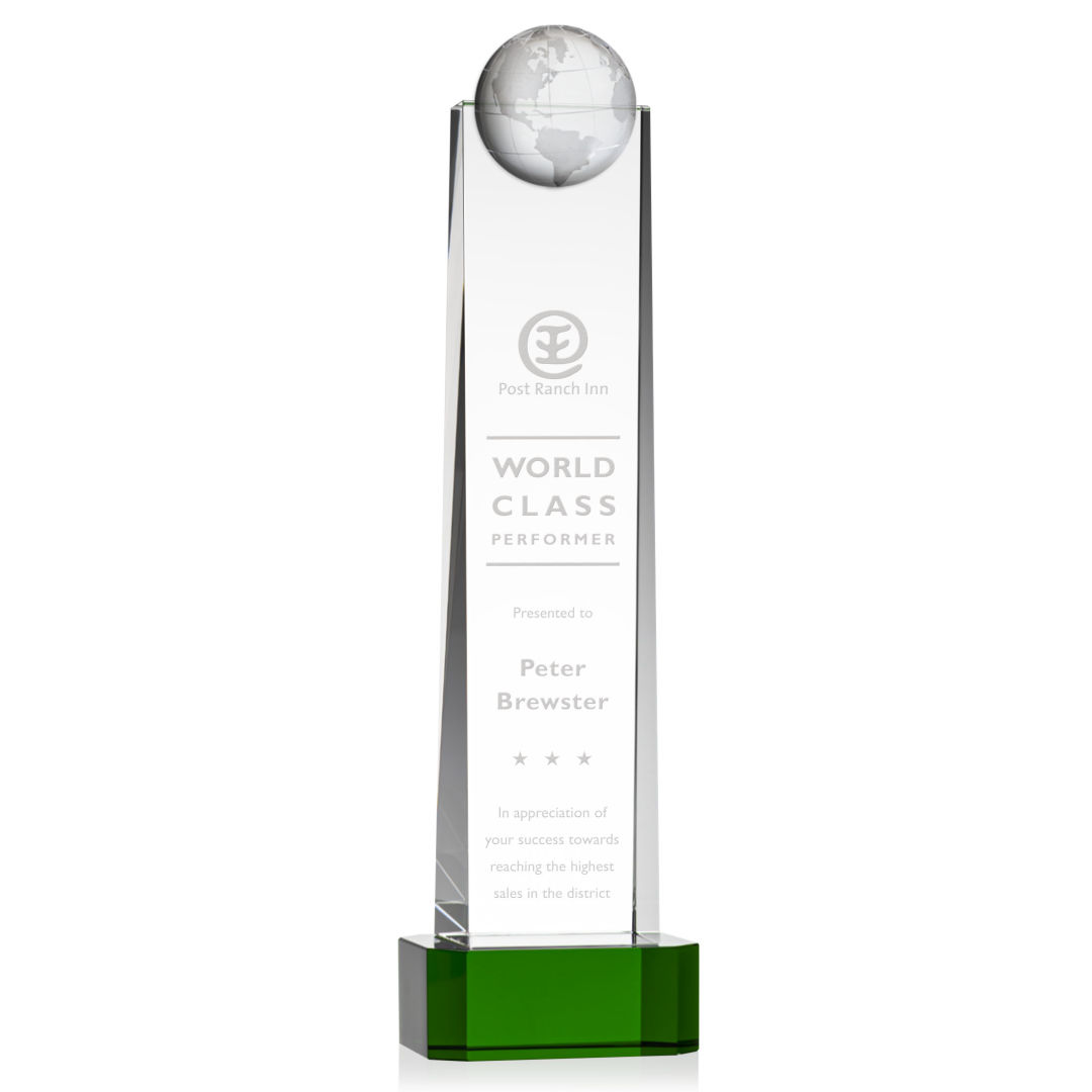 Sherbourne Globe Award on Base - Green 10