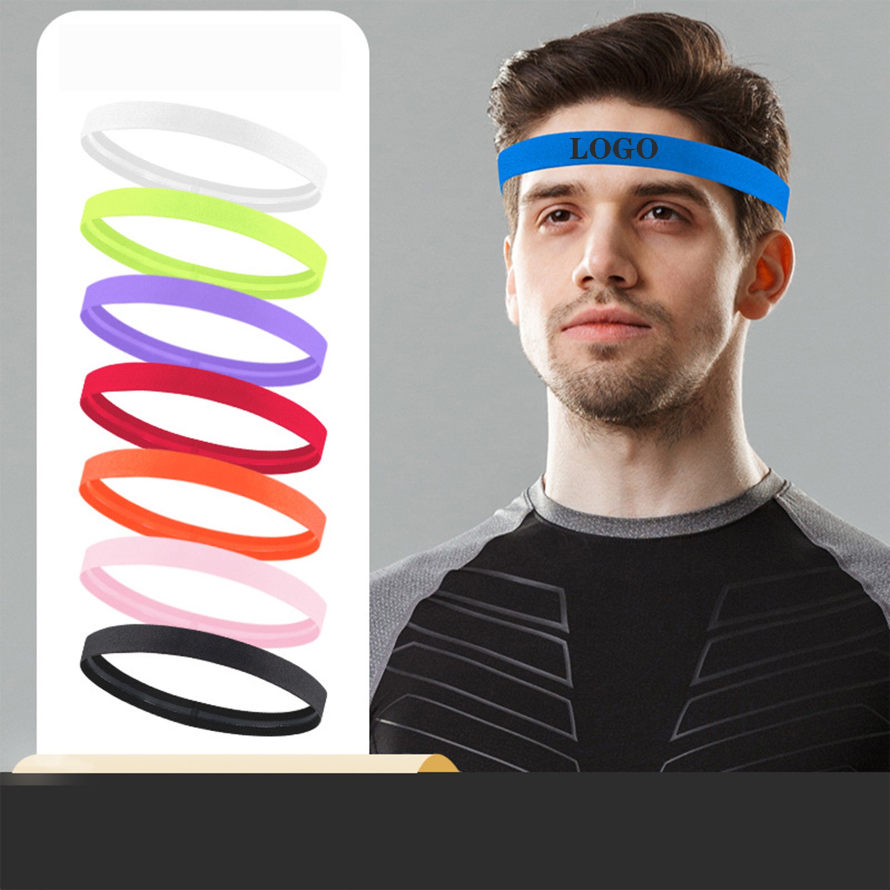 Silicone Non-Slip Sweat-Absorbent Hairband Headband