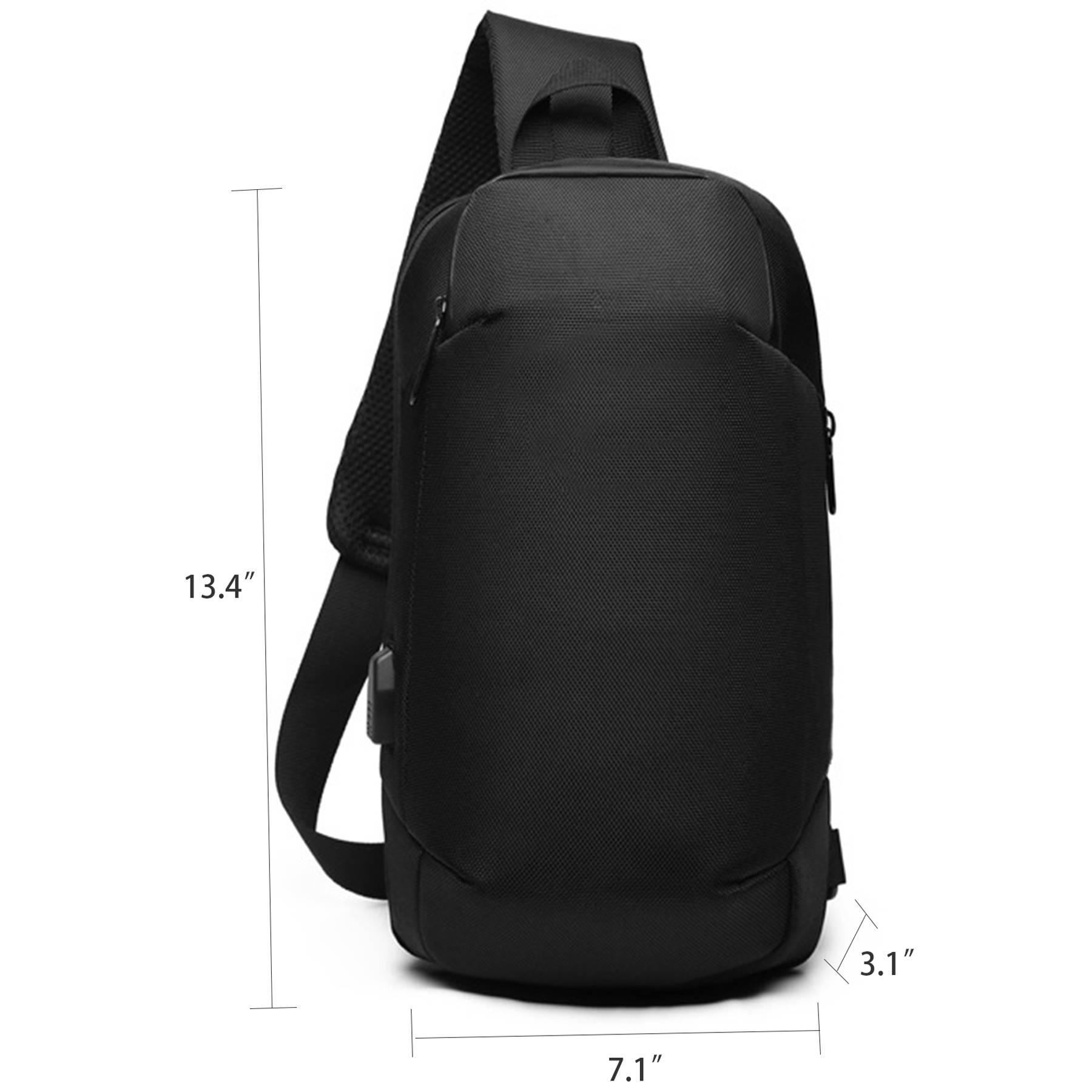 Oxford Sling Waterproof Chest Bag with USB Charging Port 5