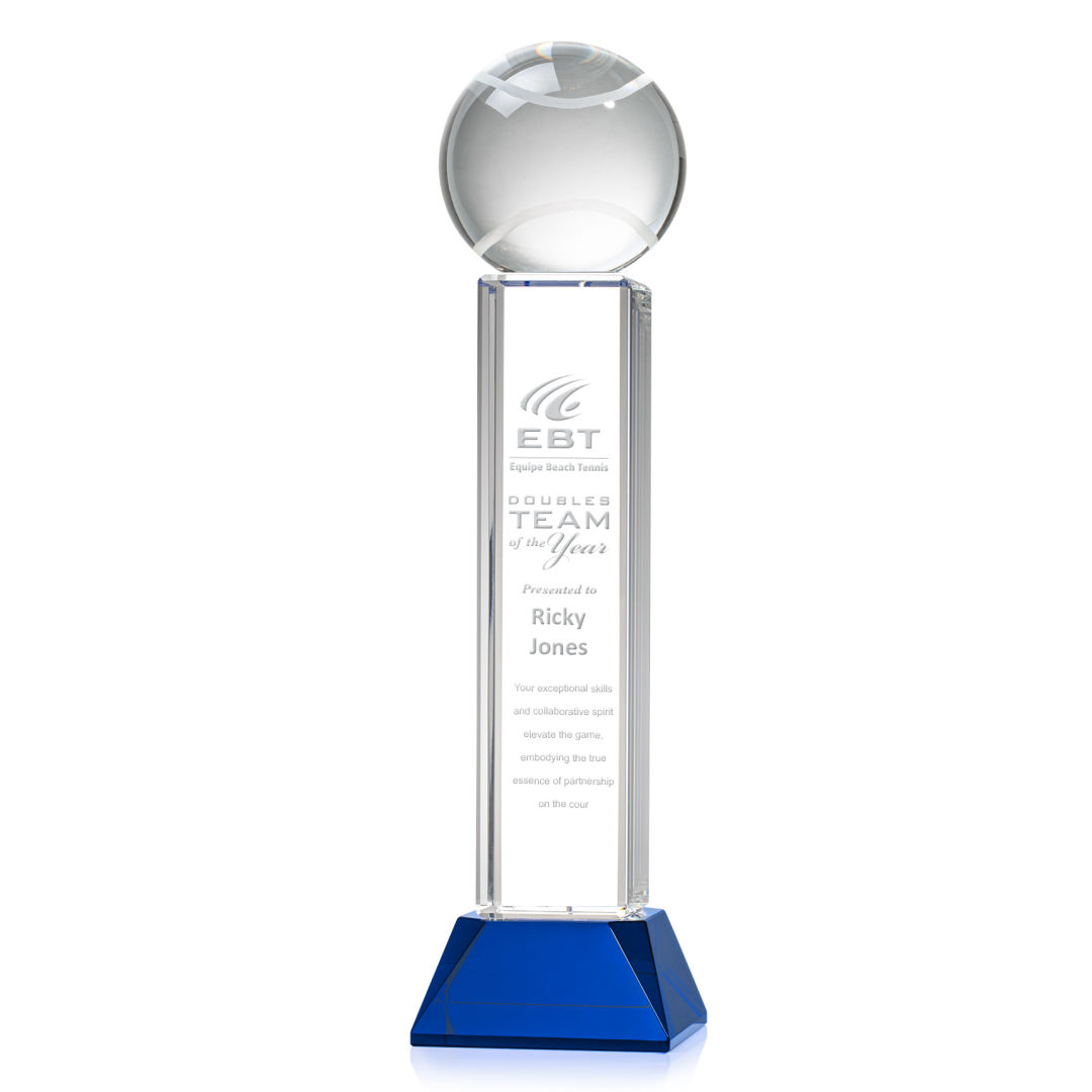 Tennis Ball Award on Stowe Base - Blue 12