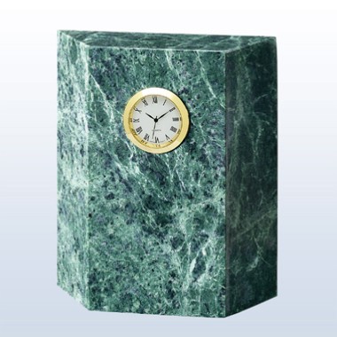 Green Marble Block Clock 1