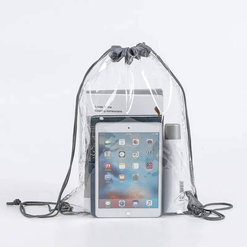 PVC drawstring bag waterproof transparent portable travel 12