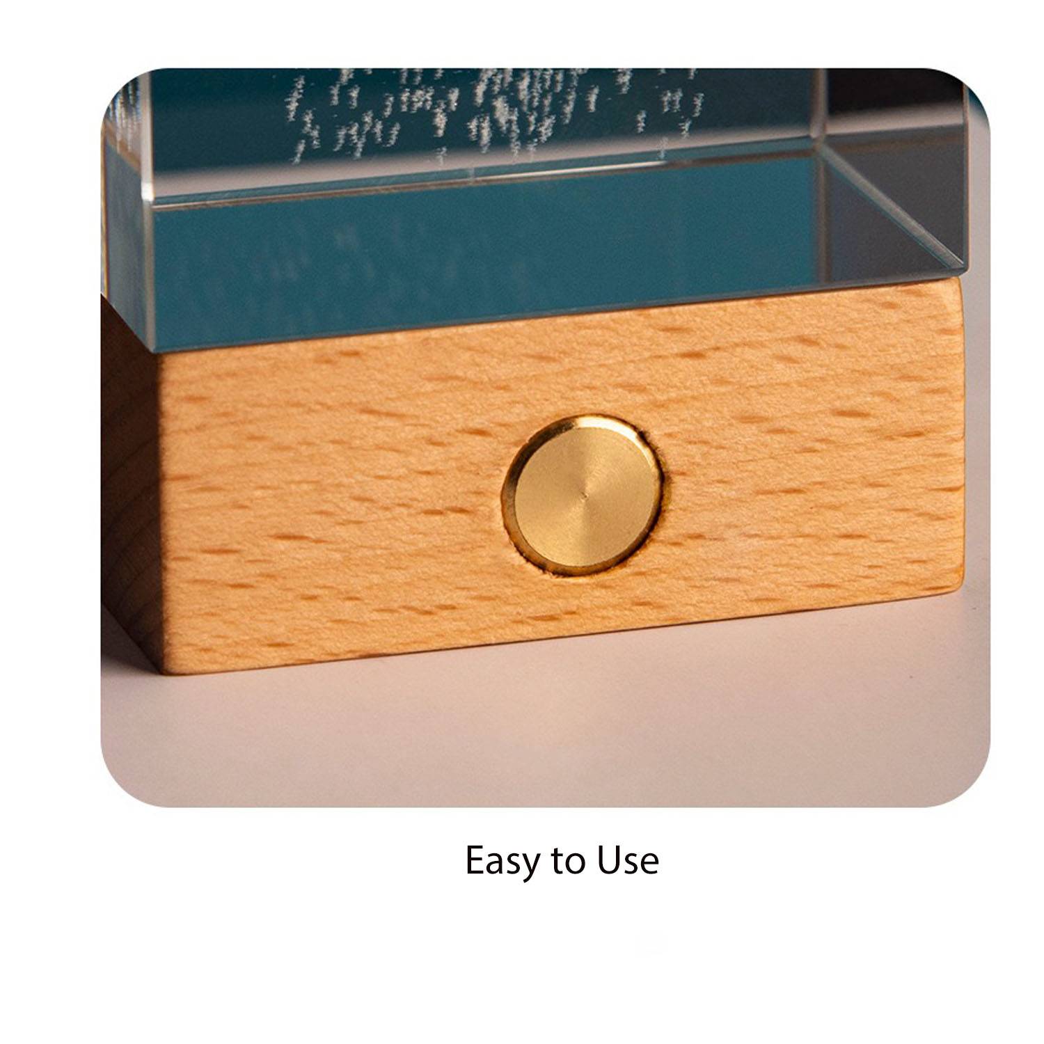 3D Galaxy Crystal Square Night Light with LED Wood Base 6