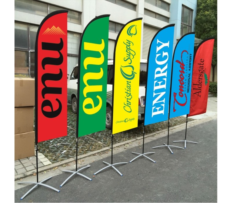 9ft Single Sided Feather Flag Banner with Base and Pole 3