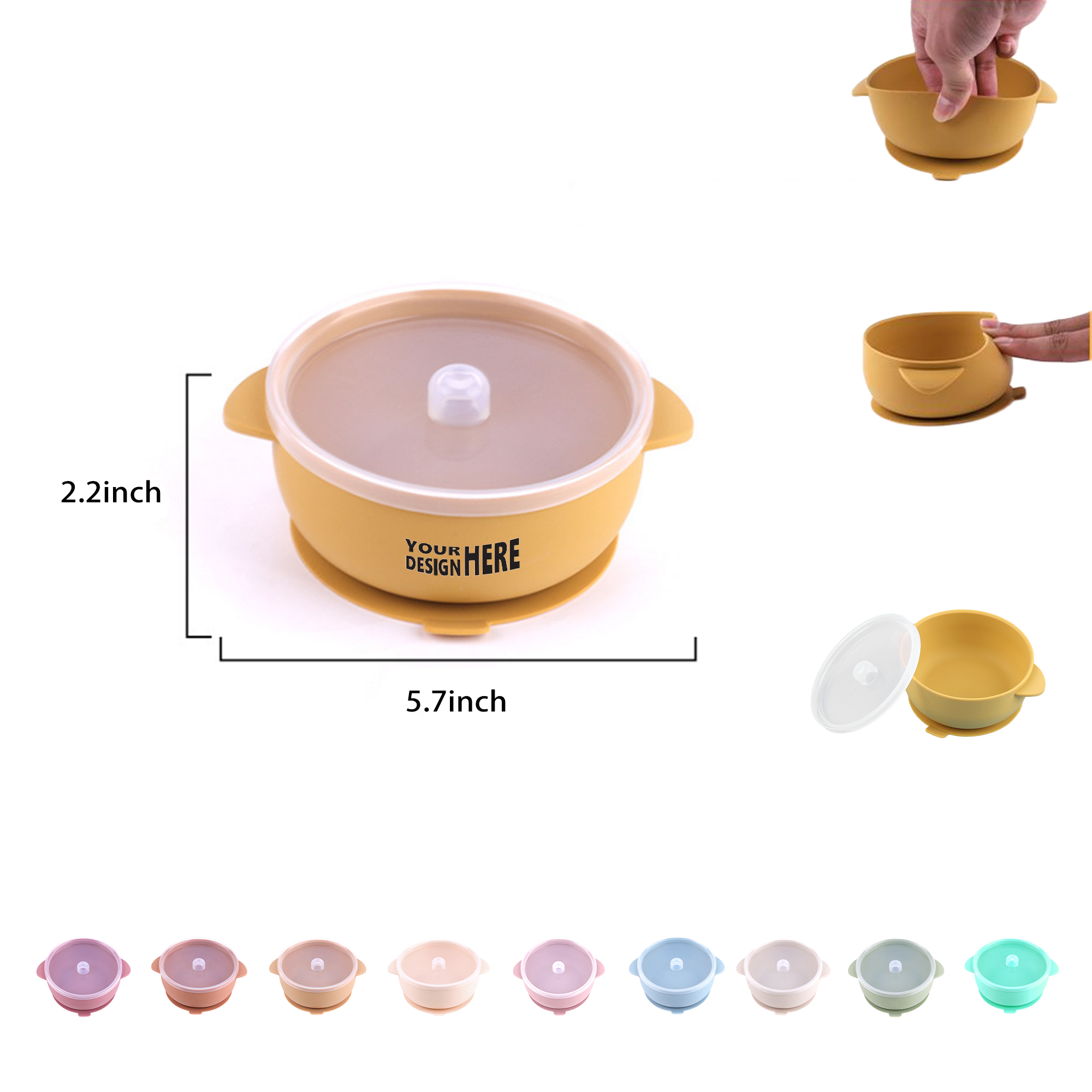 Toddler Food Silicone Bowl with Lid 3
