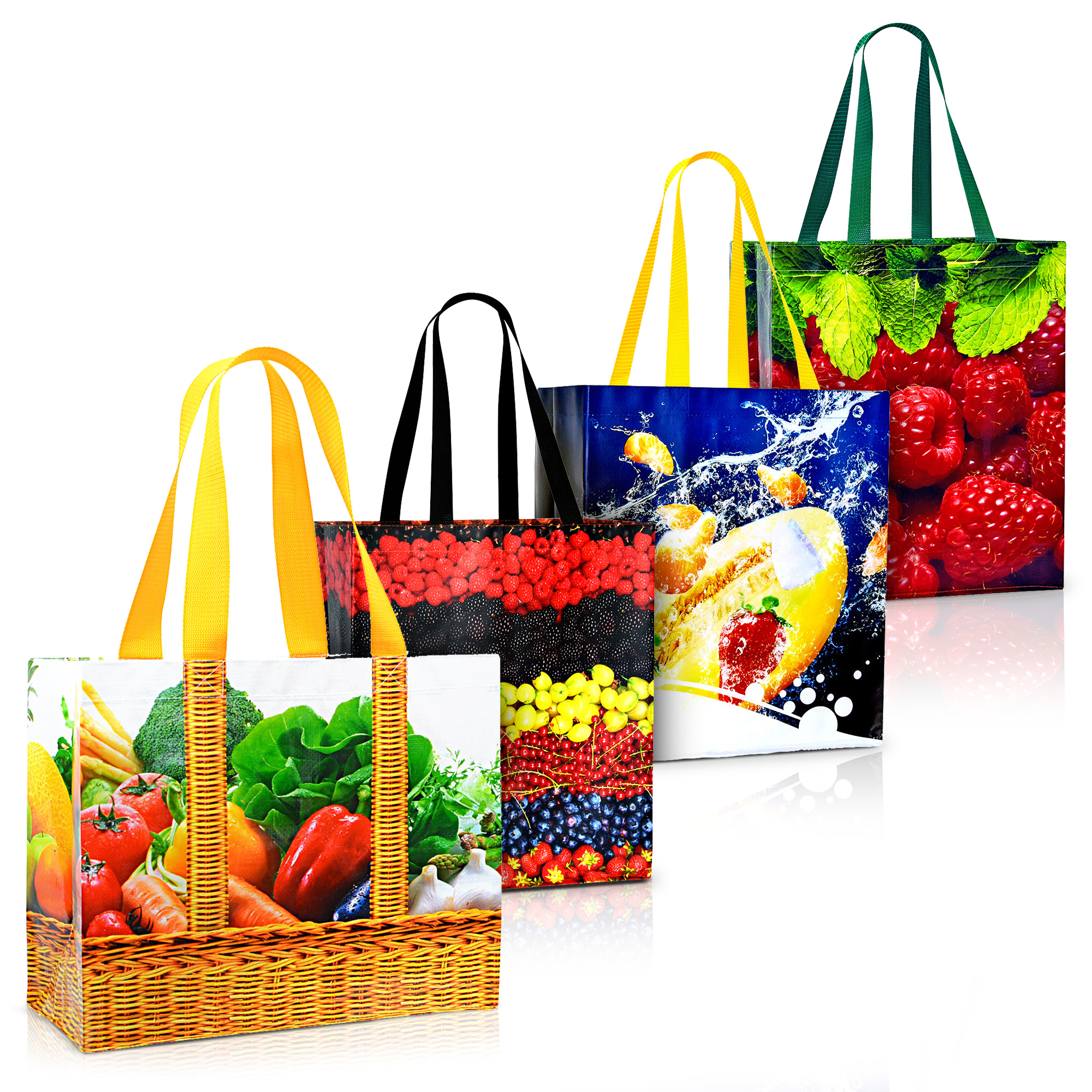 Custom Full-Color Laminated Woven Promotional Tote Bag 13"x15"x8" 1