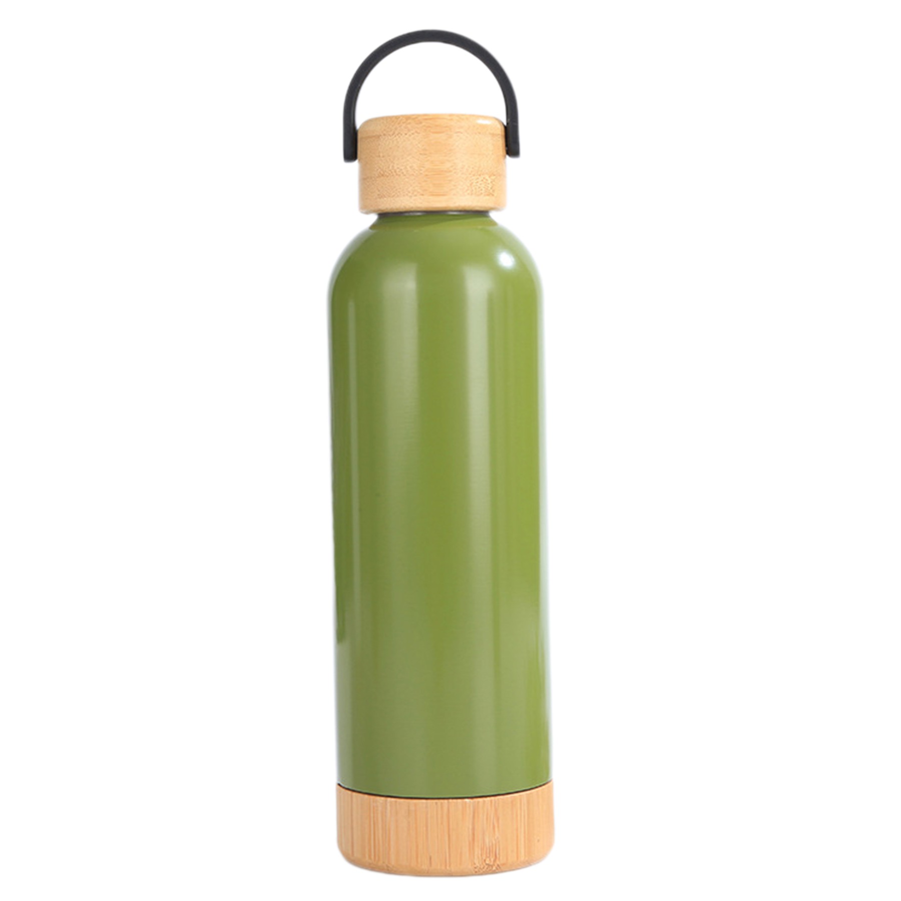 24Oz Stainless Steel Water Bottle W/ Bamboo Lid, custom water bottle with logo imprint 4