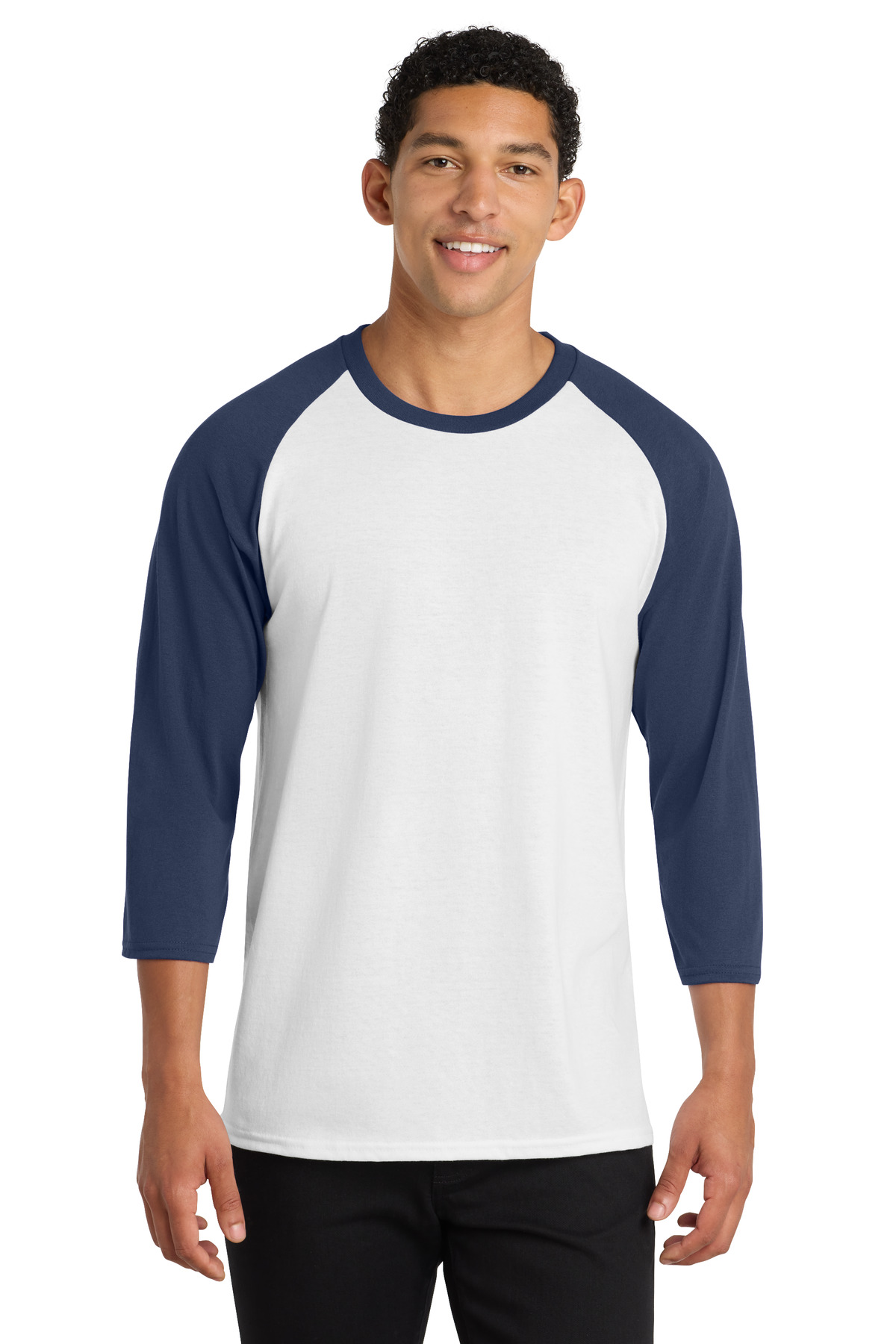 Port & Co Core Blend 3/4-Sleeve Raglan Tee. PC55RS 34