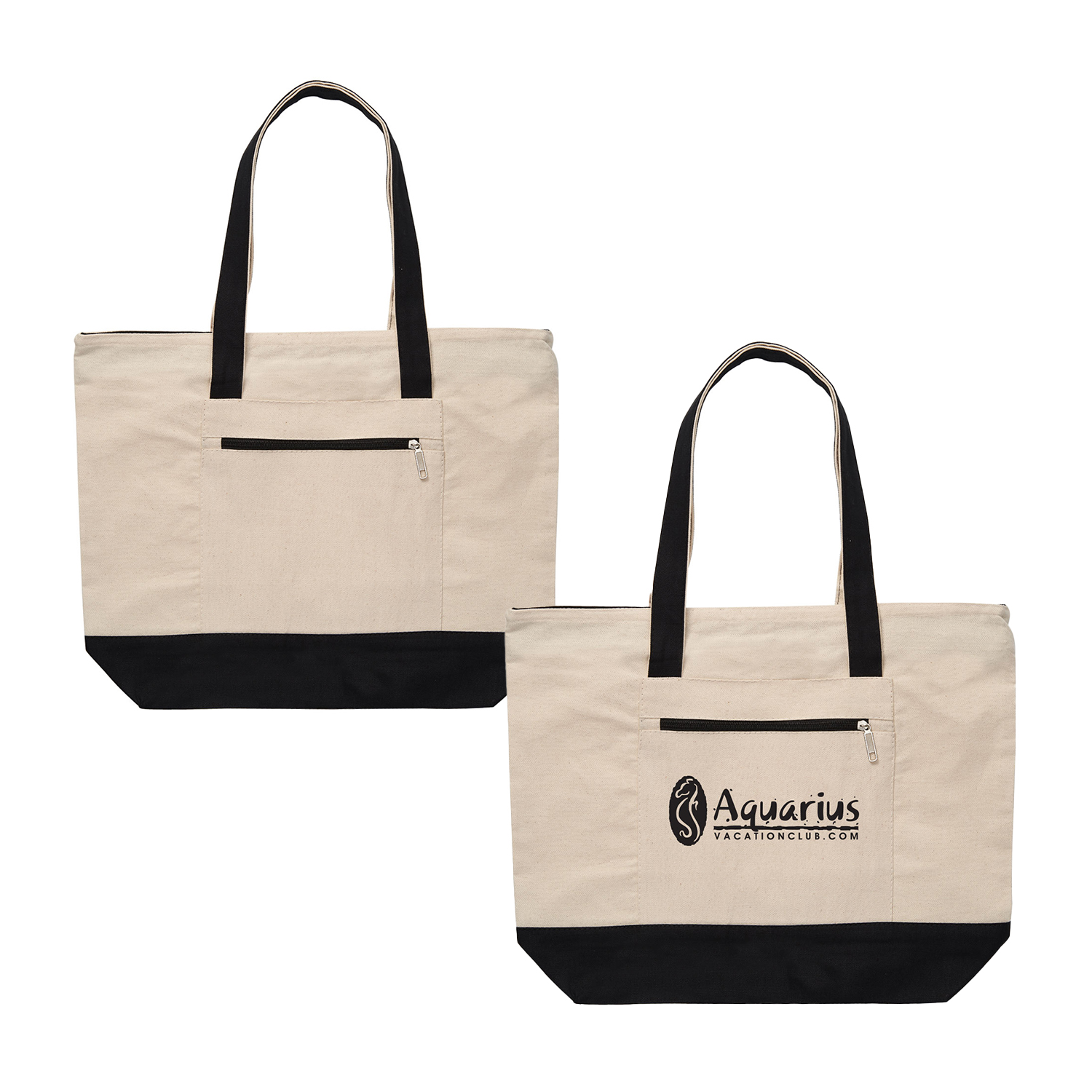 Zippered Cotton Canvas Tote Bag 10