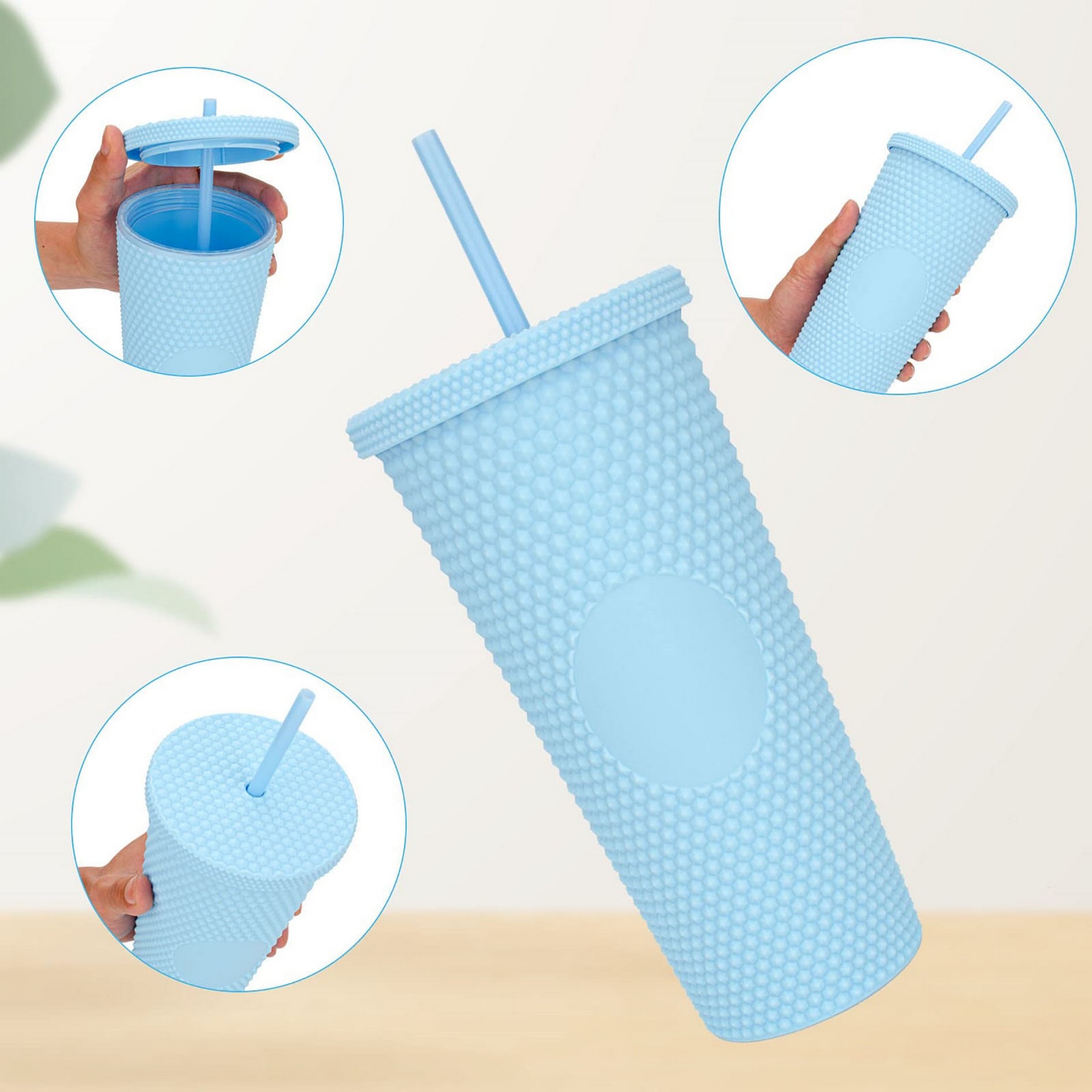 24Oz Reusable Double Wall Matte Iced Coffee Cup 6