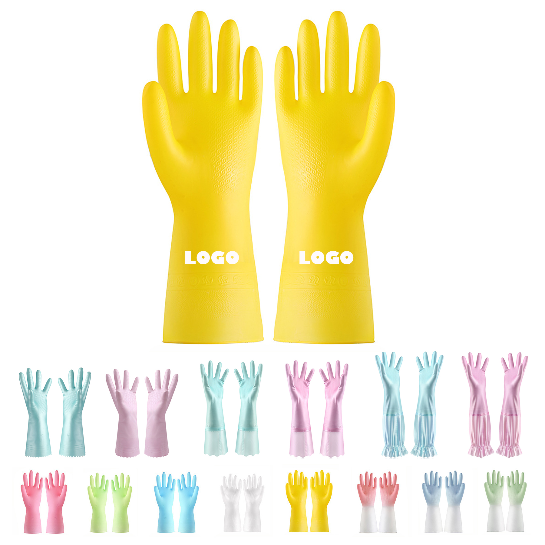 PVC Reusable Household Kitchen Cleaning Gloves 1