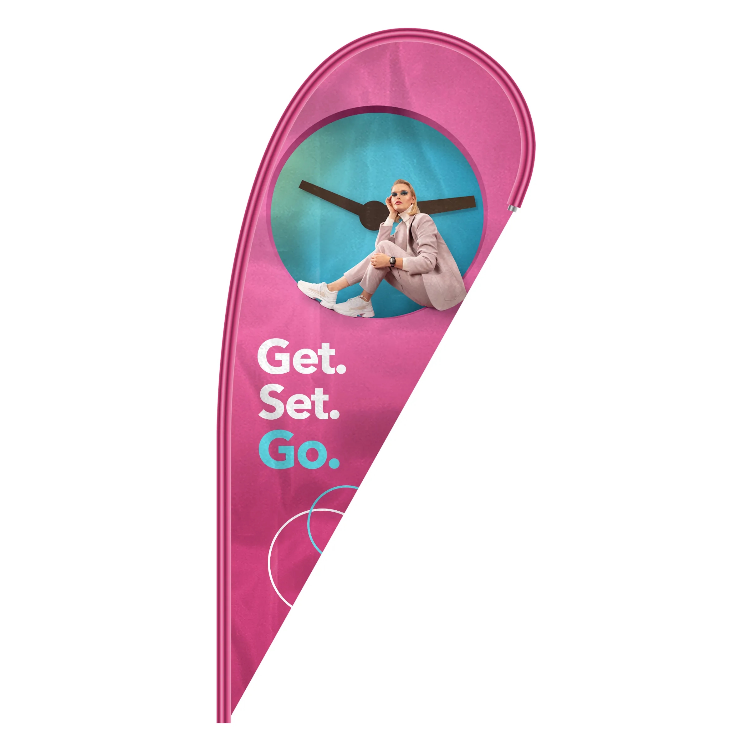 Custom Digital Printed Teardrop Flags 6.5' x 3' 3