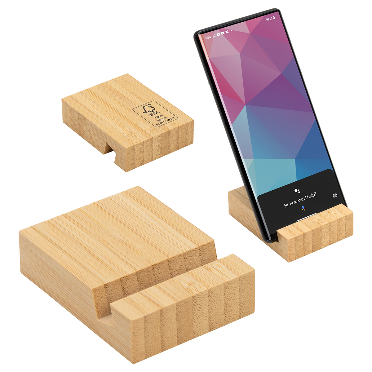 Bamboo Bloc Phone Stand 6