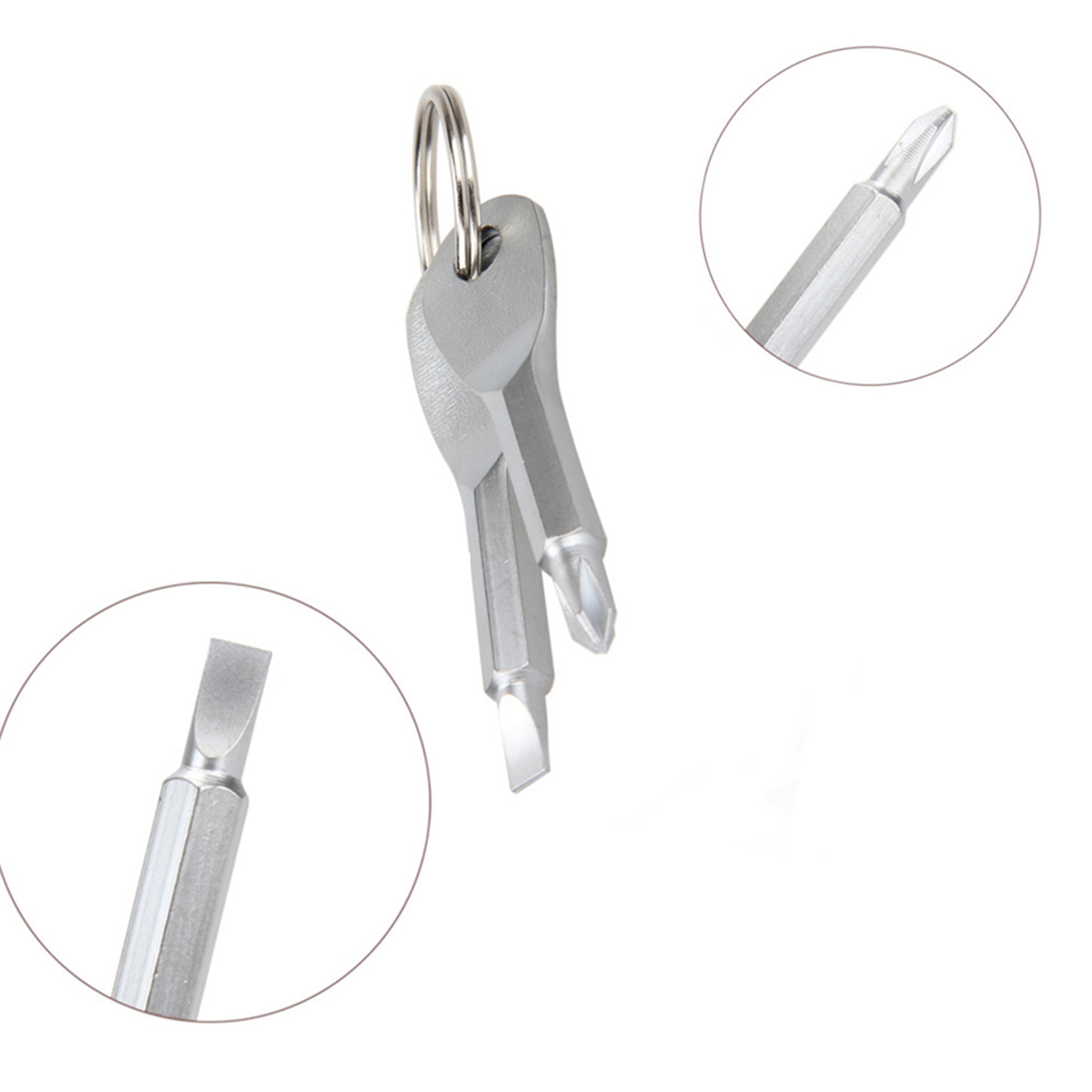 2pcs Mini Portable Multifunction Screwdriver w/ Keychain 7