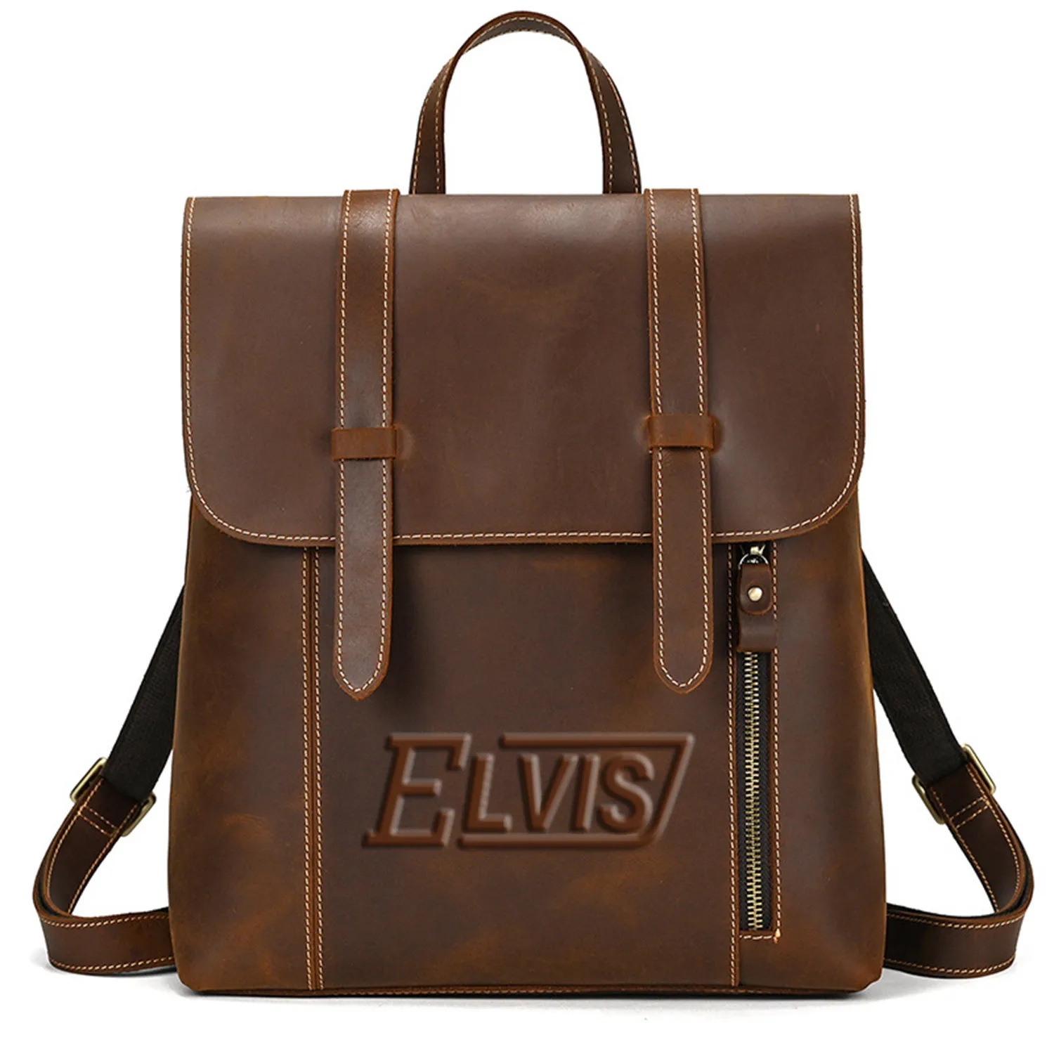 Women'S Retro Leather Backpack Outdoor Leisure Bag 4