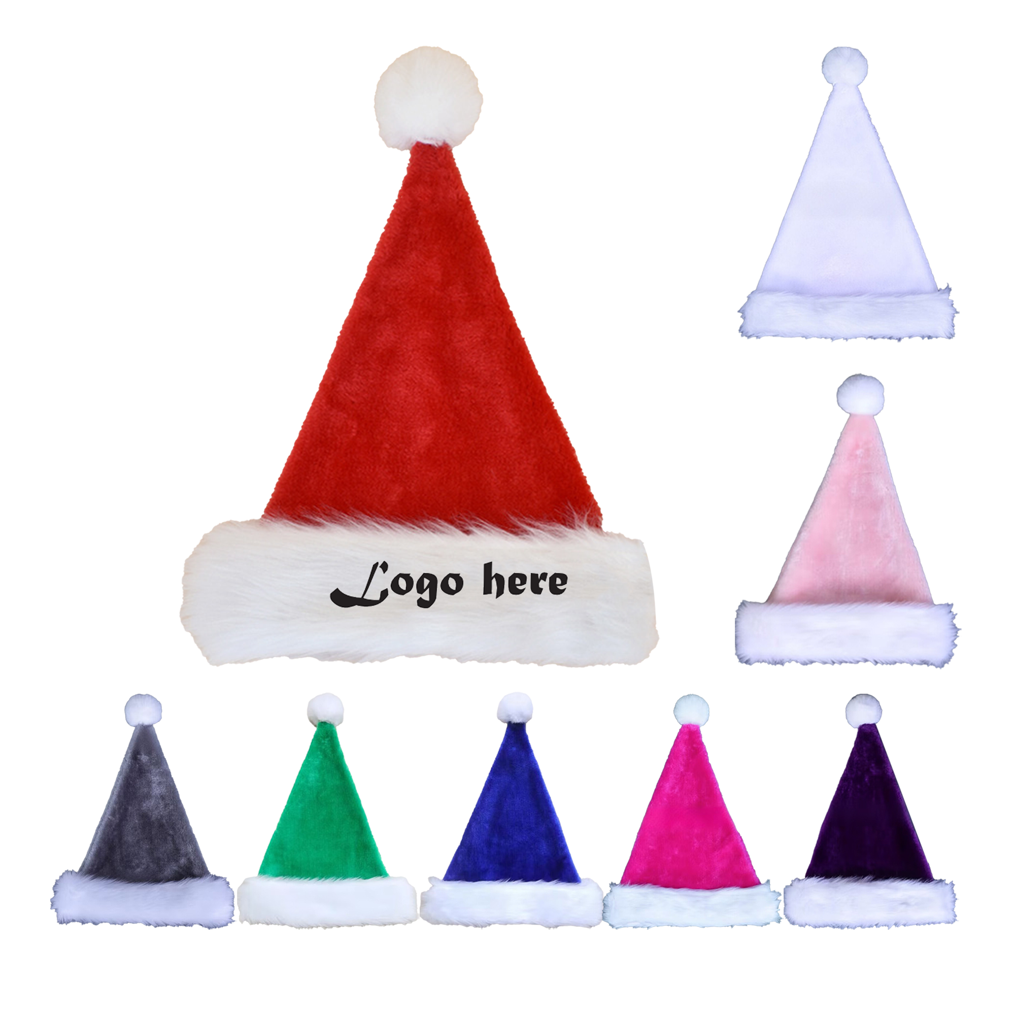 Embroidered Soft Plush Santa Hat 3