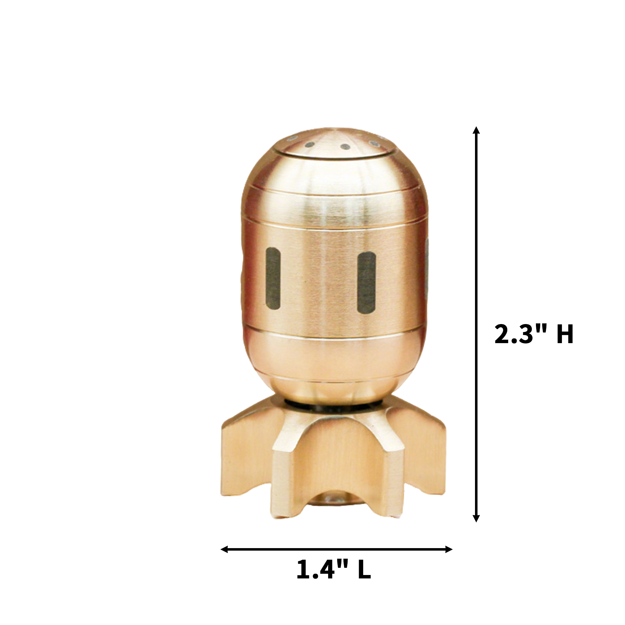 Solid Brass Torpedo Fidget Spinner 1.4" Length X 1.4" Width X 2.3" Height 4
