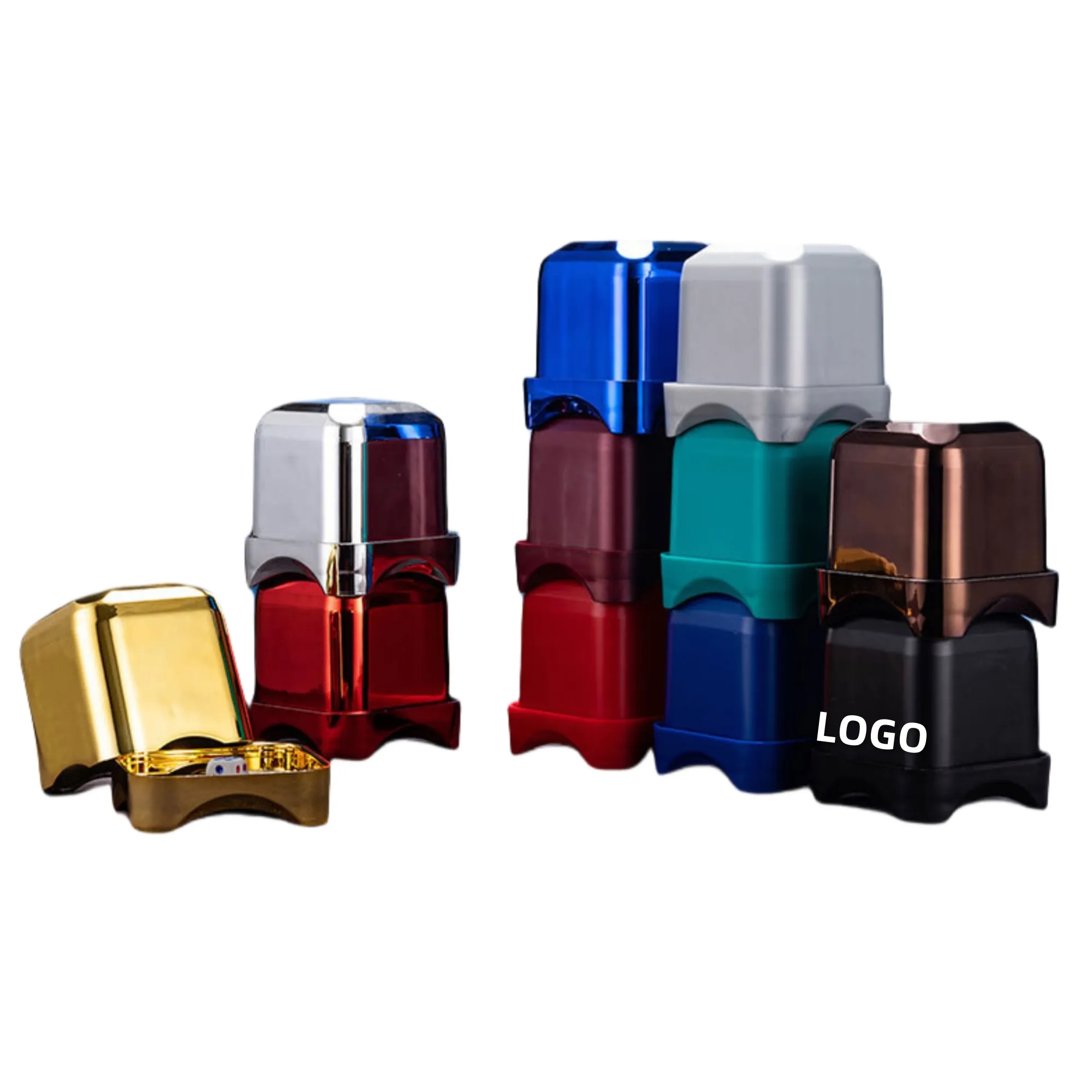 Electroplated Square Dice Cup With Base Tray 5
