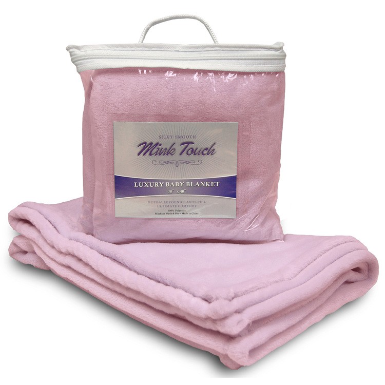 Pink Micro Fleece Crib Blanket 2