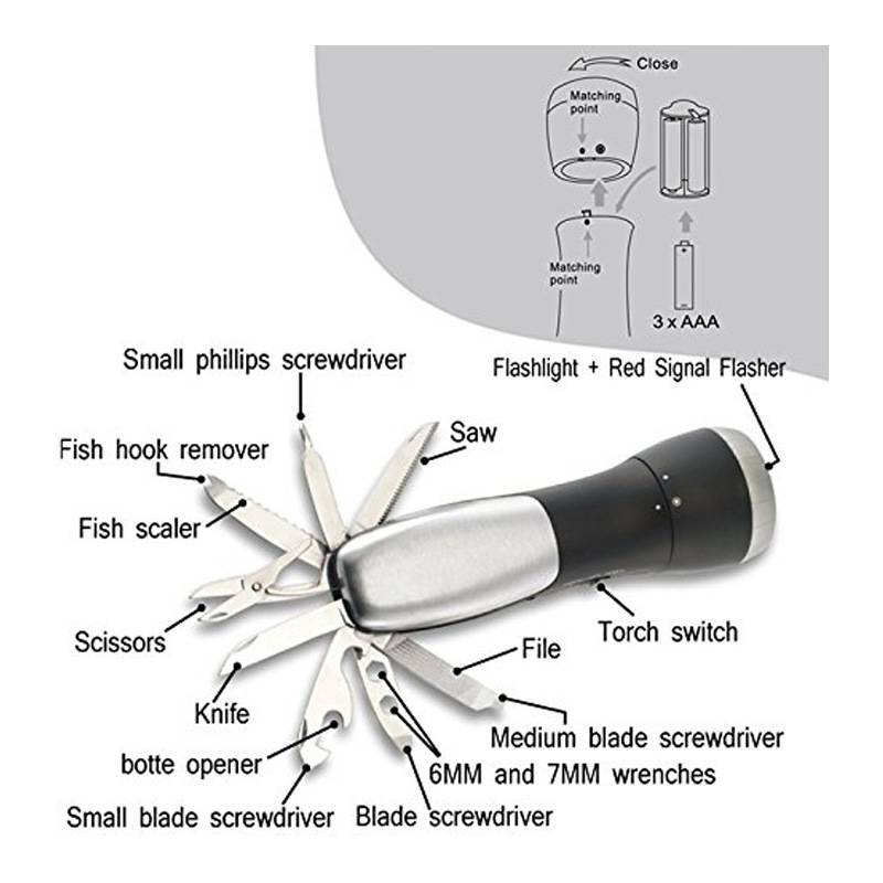 Multifunctional tool knife flashlight 5