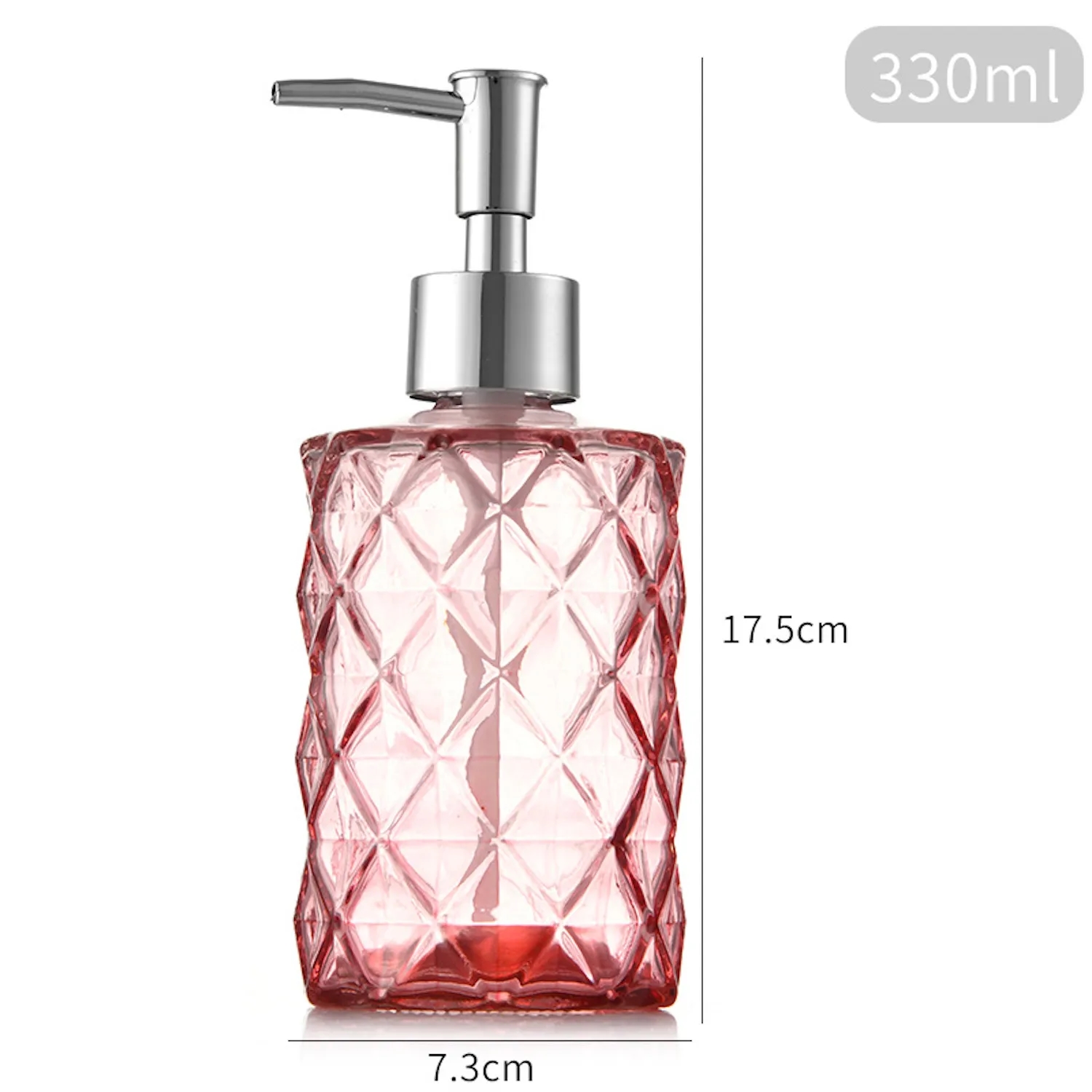 11 OZ Stylish Blue Glass Soap Dispenser 4