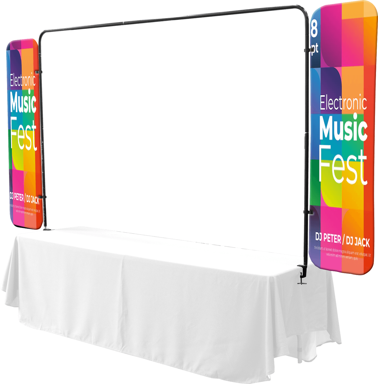 16"w x 57"h Table Top Side Panels - 2 Side Imprint - Full Kit 2